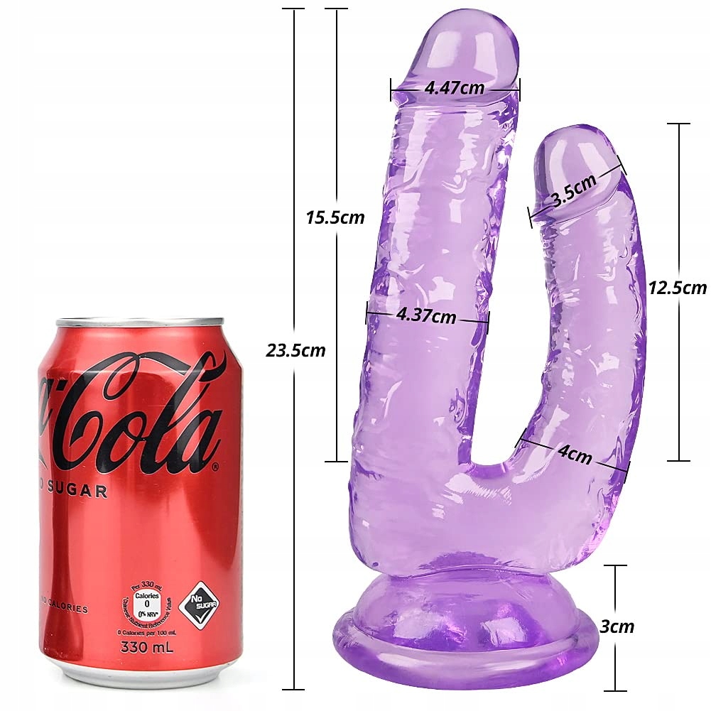 ROLUCK Dildo Podwójny Z Silnymi Przyssawkami Realistyczny Dla Par — miniatura 3