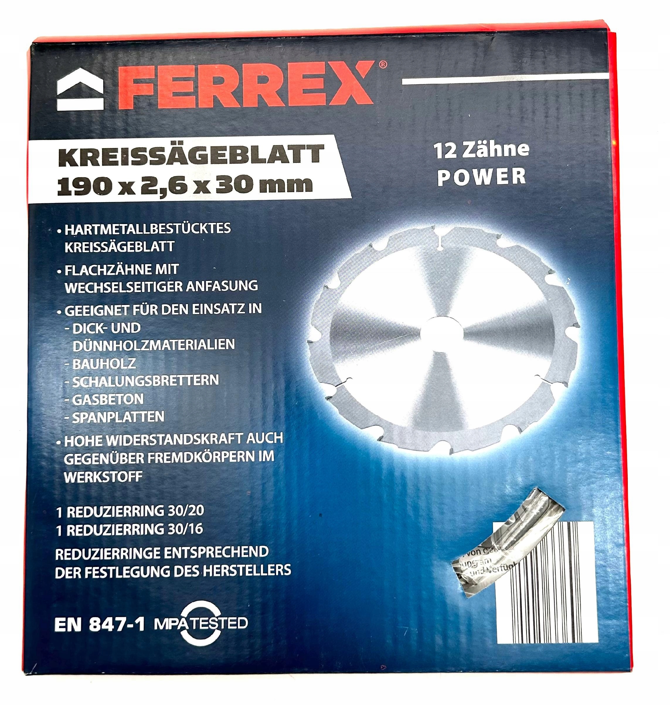 TARCZA DO PLARKI 190 mm 12 ZĘBÓW FERREX Marka Ferrex