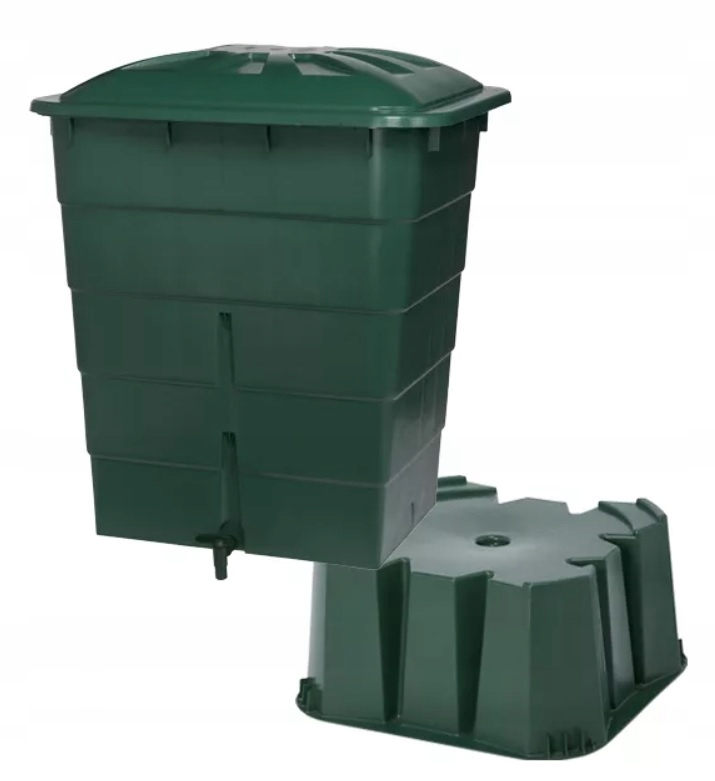ZBIORNIK NA DESZCZÓWKĘ WODĘ Z KRANIKIEM RYNNY 300L Kolor zielony