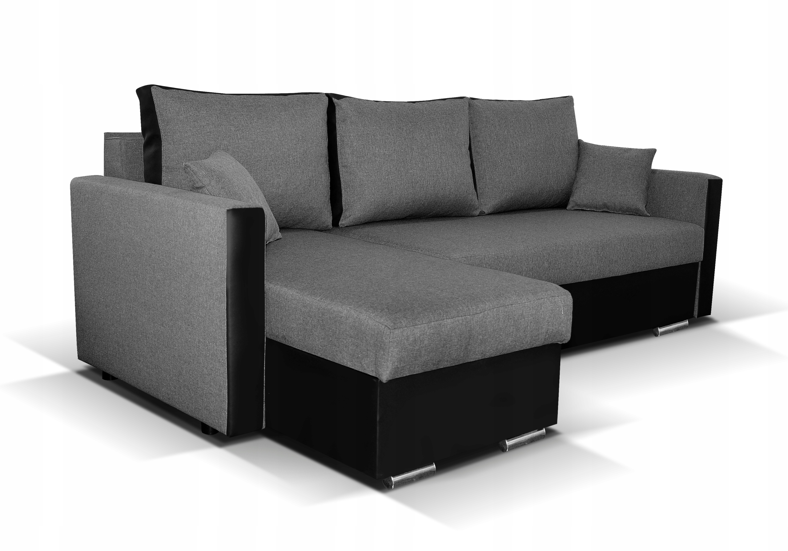 NAROŻNIK 2x pojemnik funkcja spania sprężyny Wysokość mebla 90 cm