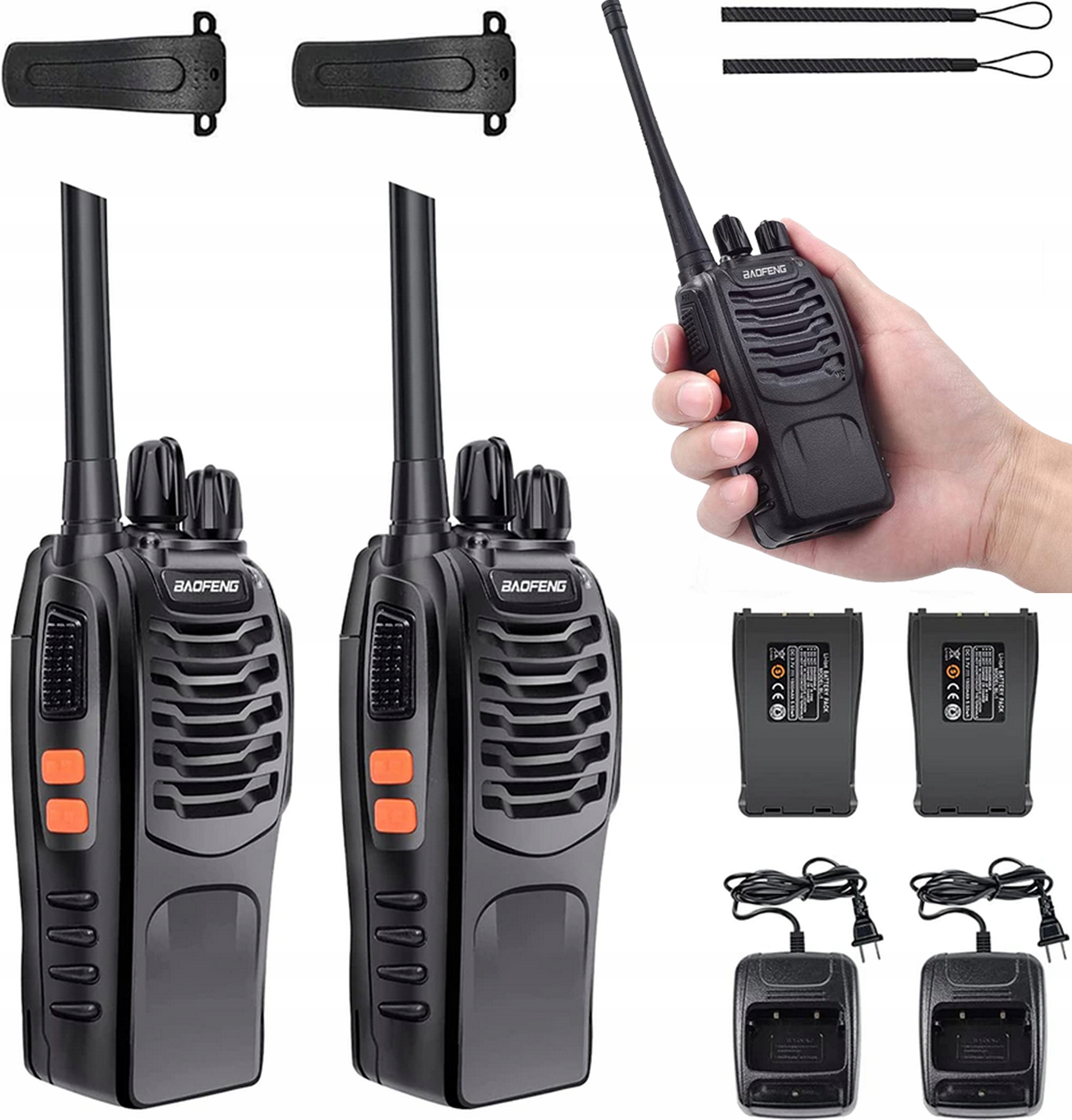 

2X Walkie Talkie Krótkofalówki Baofeng Duży Zasięg