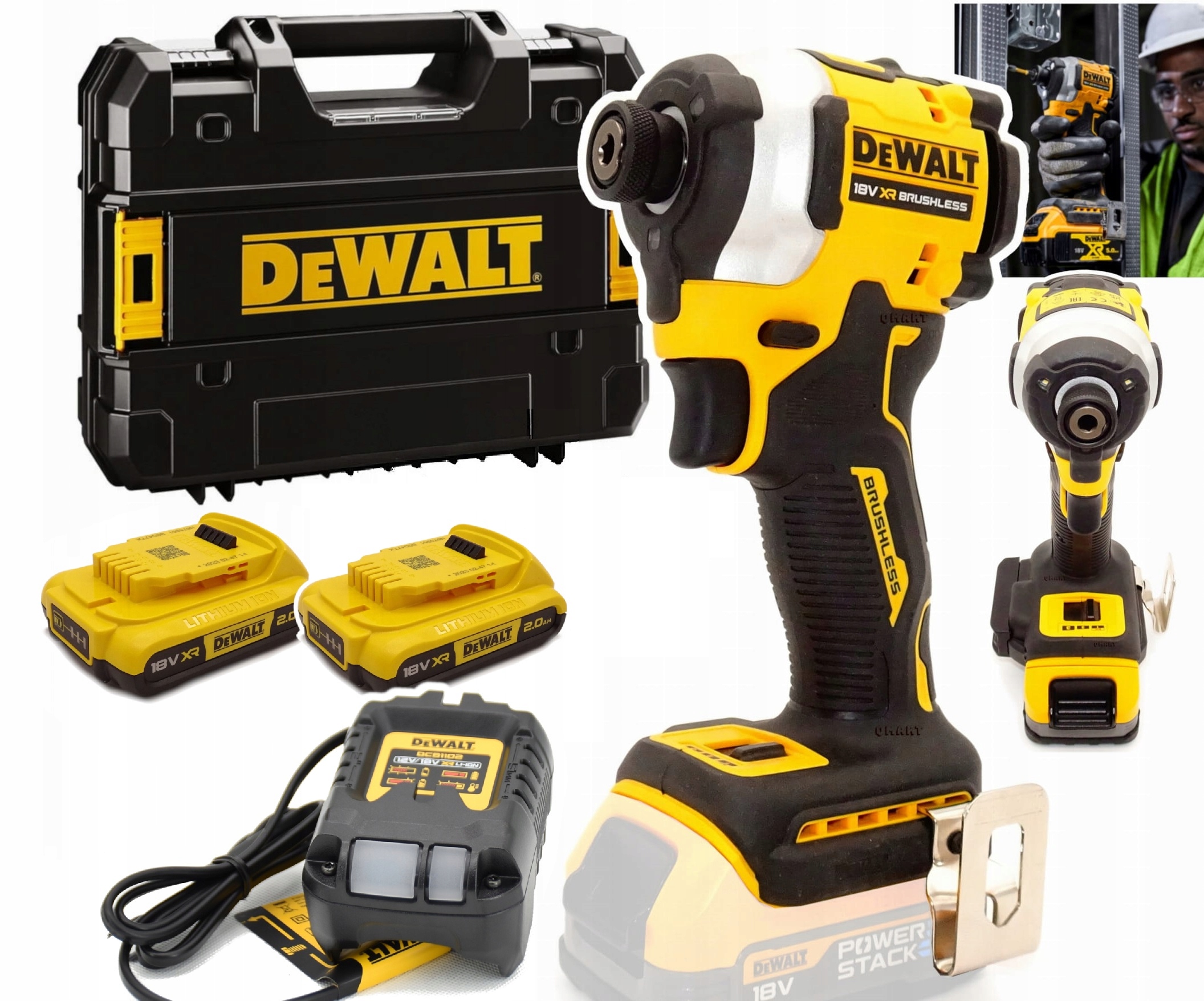 Příklepový šroubovák DeWalt DCF850D2T 18V 206Nm Sada 2x2Ah