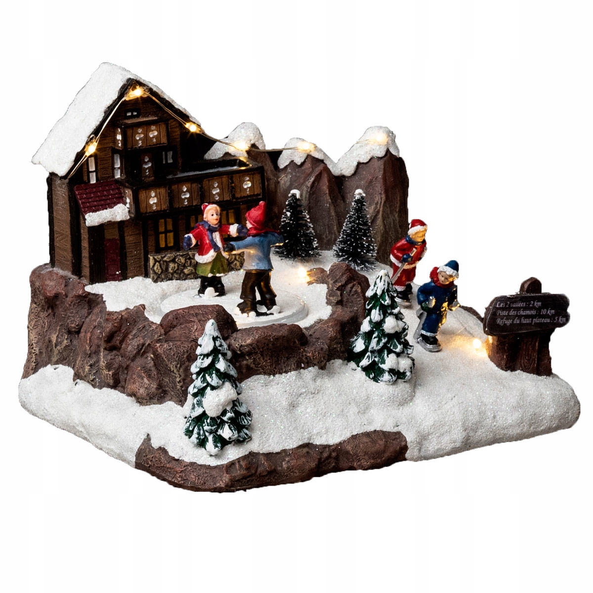 

Szopka Bożonarodzeniowa Led lodowisko 14x19 cm