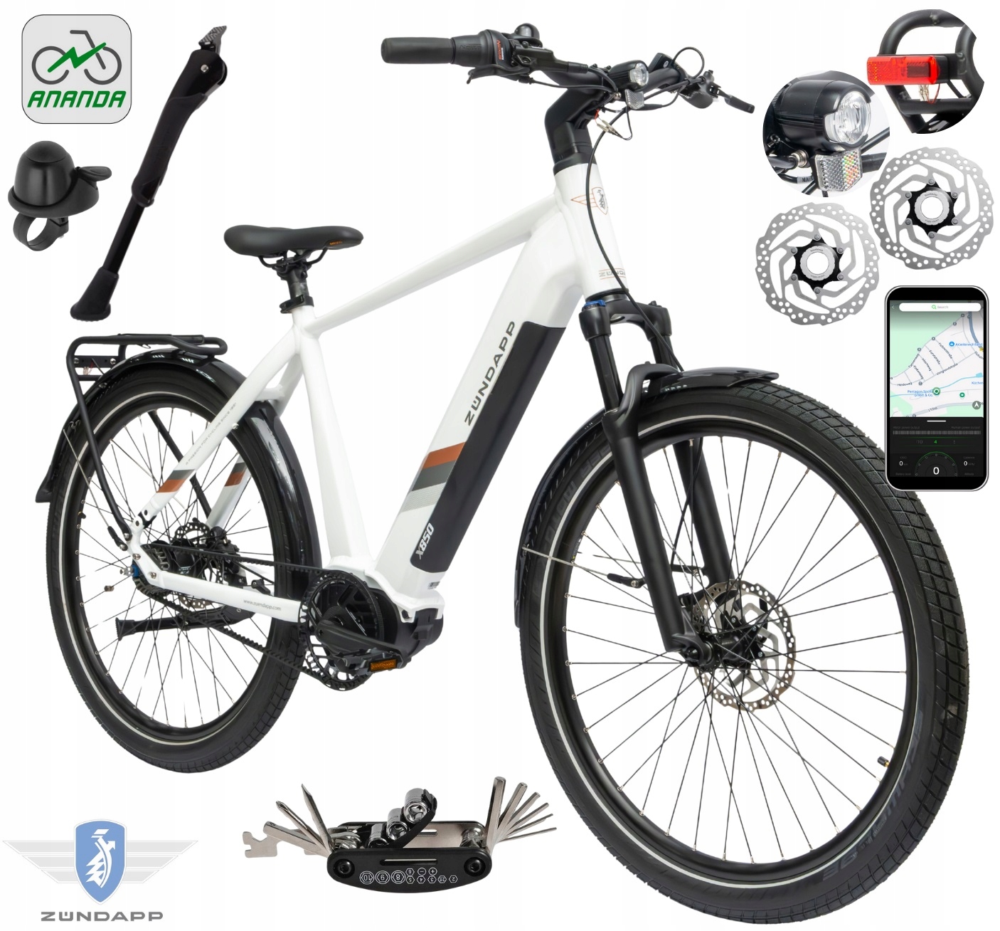 Rower Elektryczny Męski Miejski 27,5" Shimano Nexus 2025 LCD 250W Aplikacja