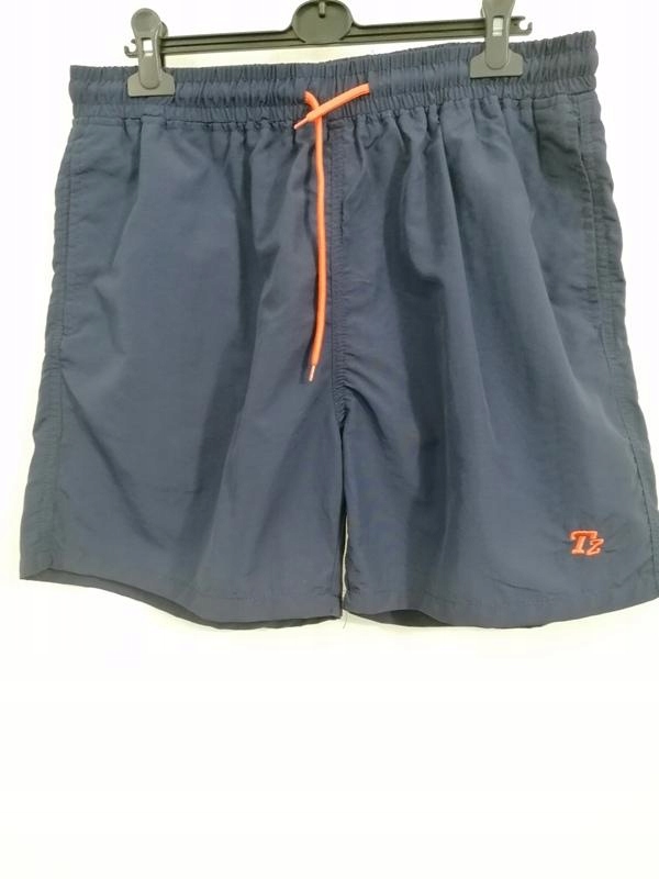 TZ SZORTY KĄPIELOWE MĘSKIE GRANATOWE LOGO Kolor dominujący odcienie niebieskiego