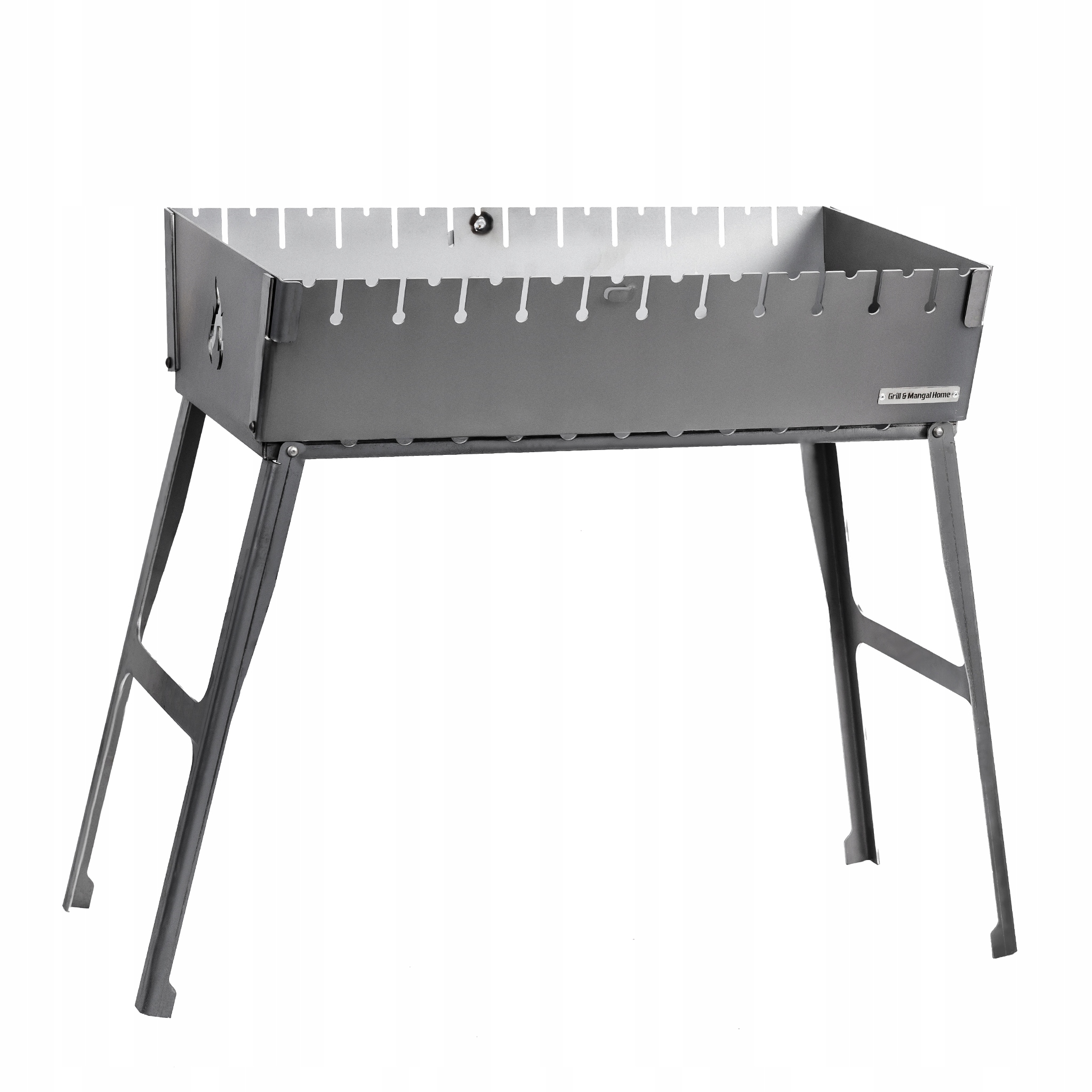 Mangal Grill Kufr na 12 špízů Uhlíkový Skládací Kov 4 mm