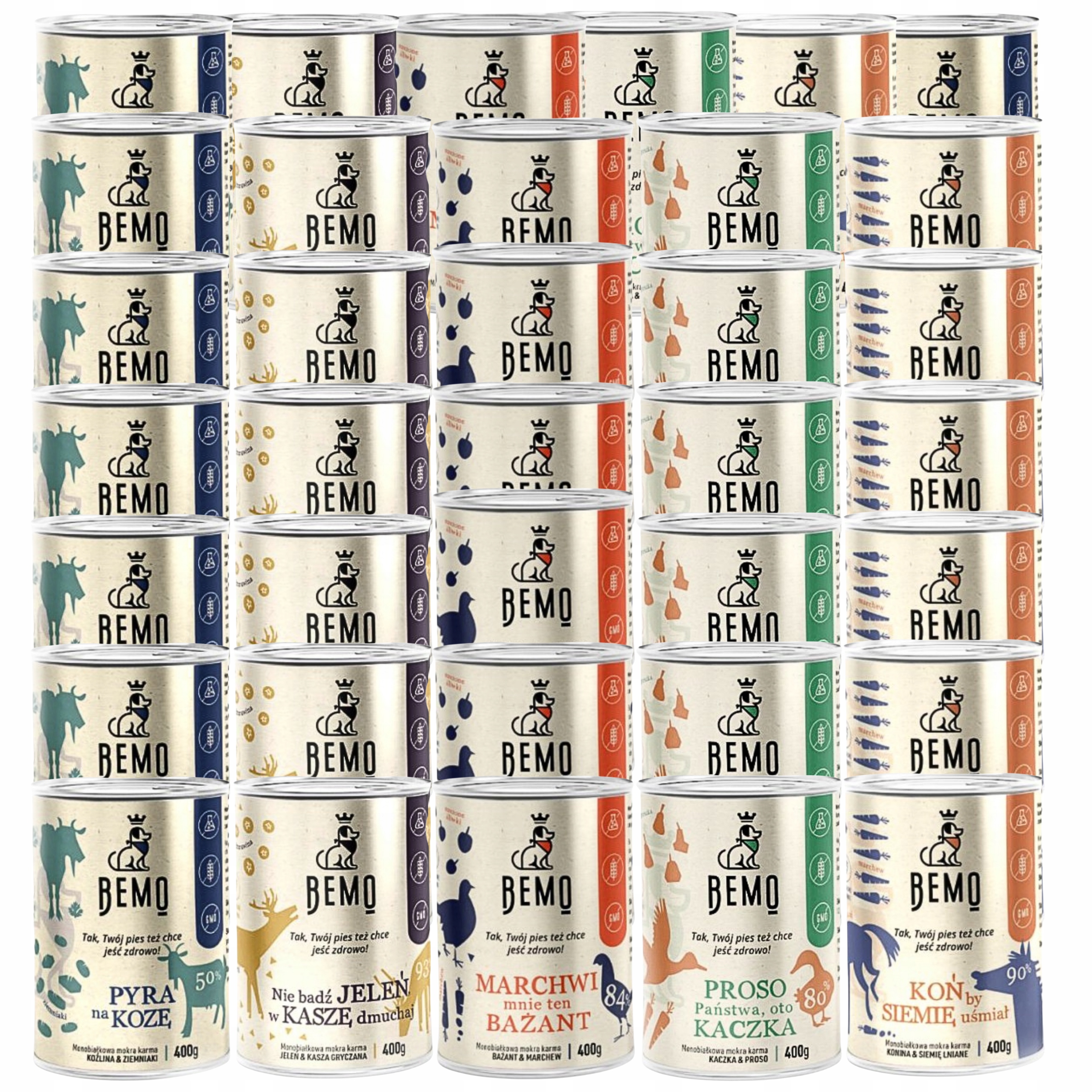 Levně Bemo krmivo pro psy mix chutí 40 x 400 g Monoproteinové