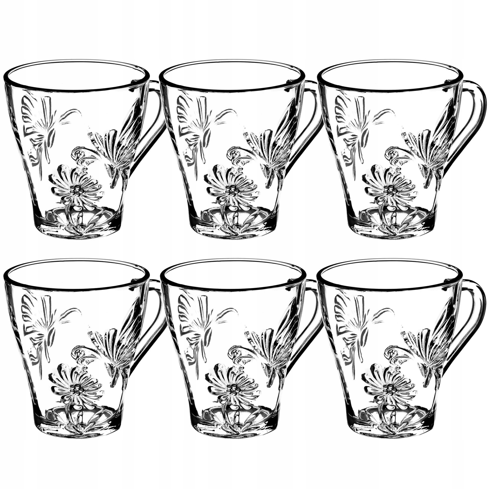 

Szklanki Do Herbaty Kawy 250ML Komplet 6SZT Wzór