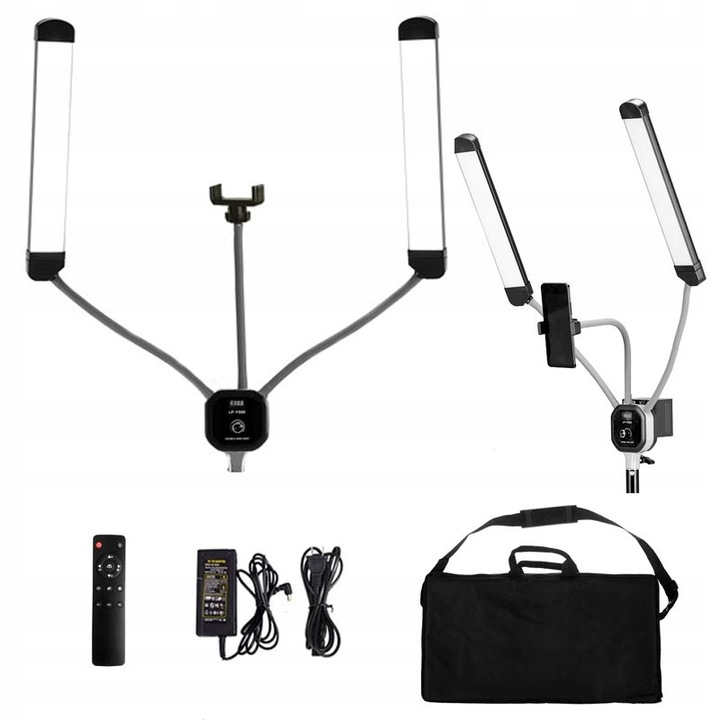 Gięta Podwójna Lampa Kosmetyczna Led 50W do Makijażu Rzęs Tatuażu