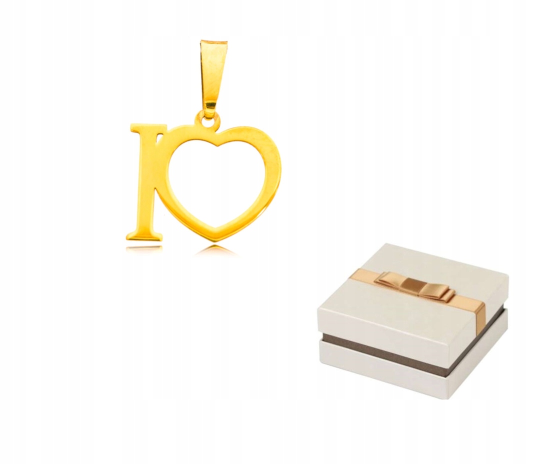 Zlato 585 Zlaté písmenko I Písmeno Srdce přívěsek přívěsek 14 karátů ZZ67