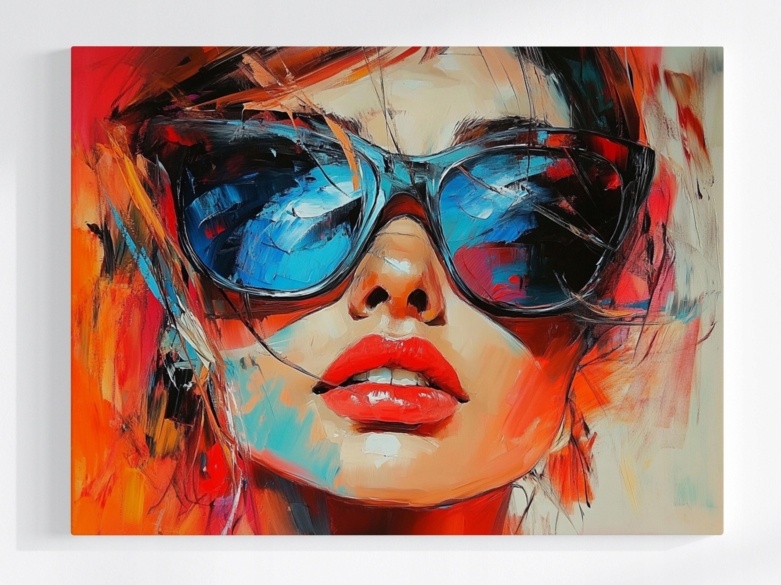 Obraz Na Plátně Canvas Portrét Tvář Dívka Brýle Slunce Léto 80x60