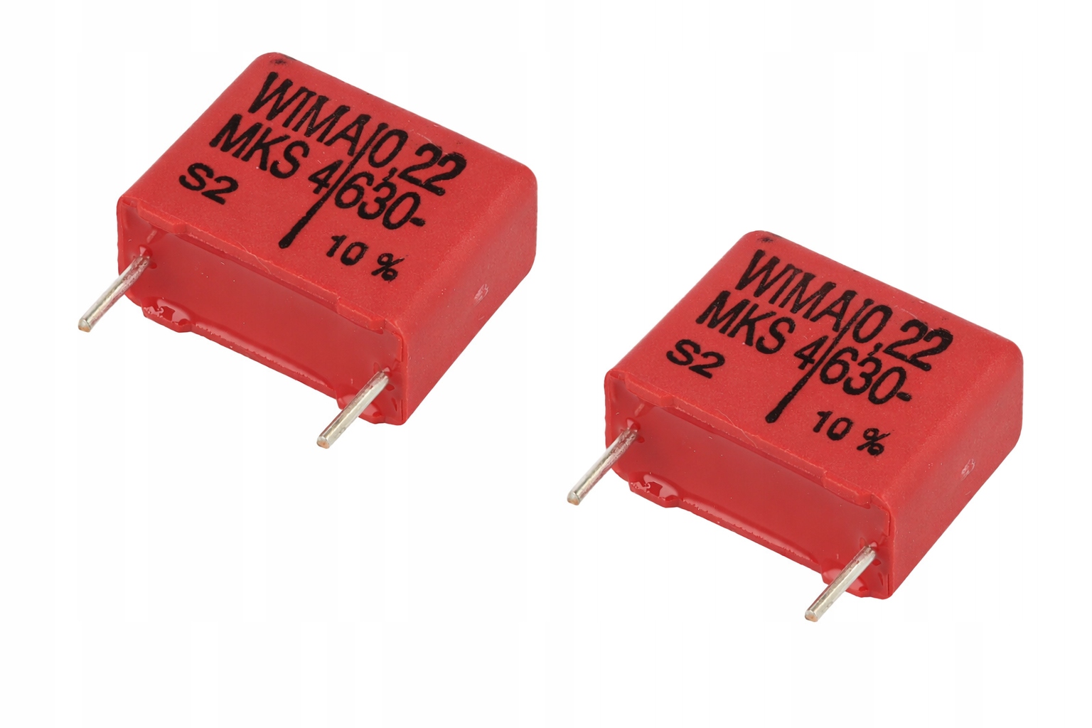 2× Kondensator Wima MKS4 0,22 uF 630V DC 400V AC