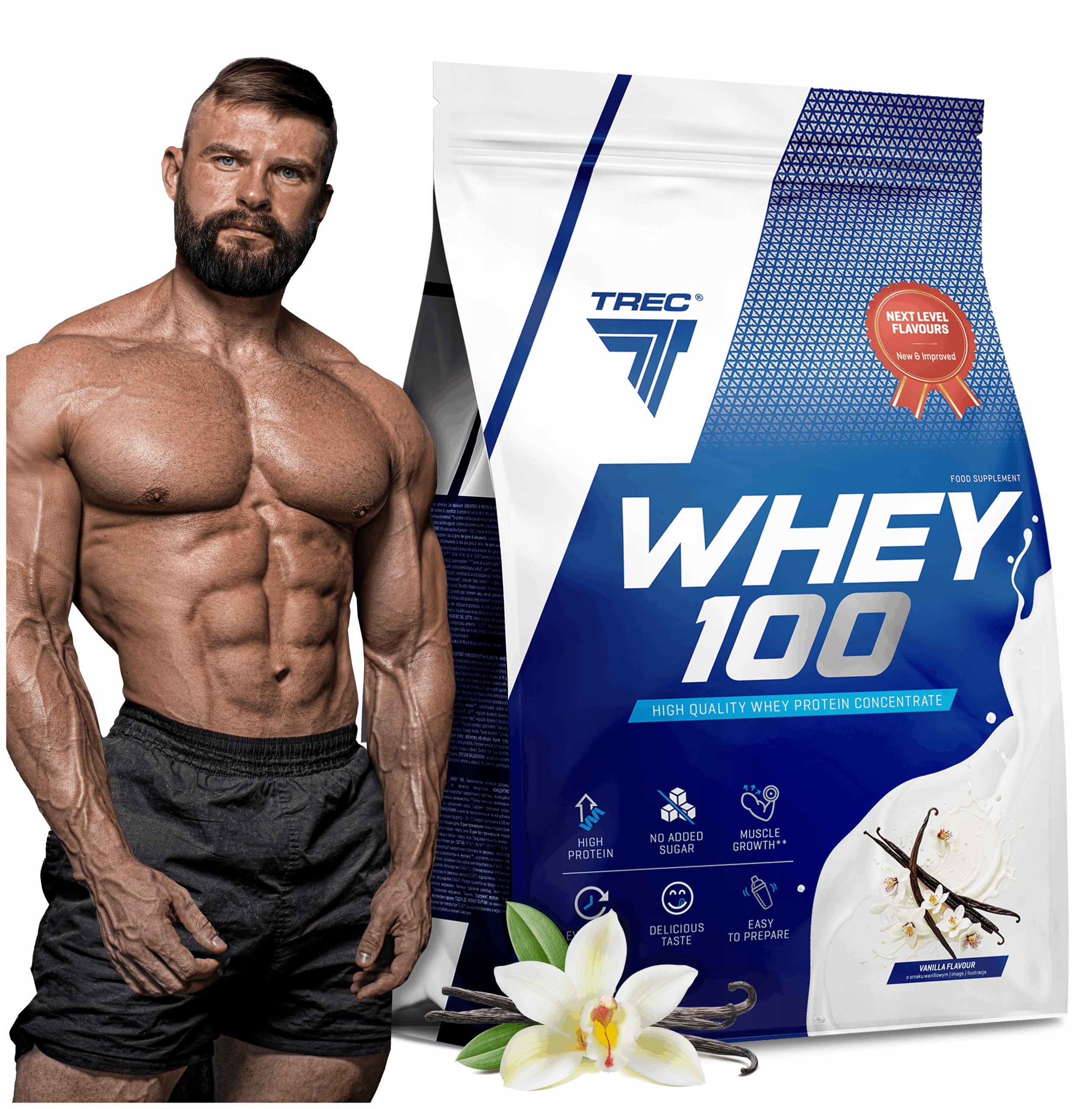 Аппетитный WPC протеин Trec Whey 100 2275g для веса Strength Sculpture