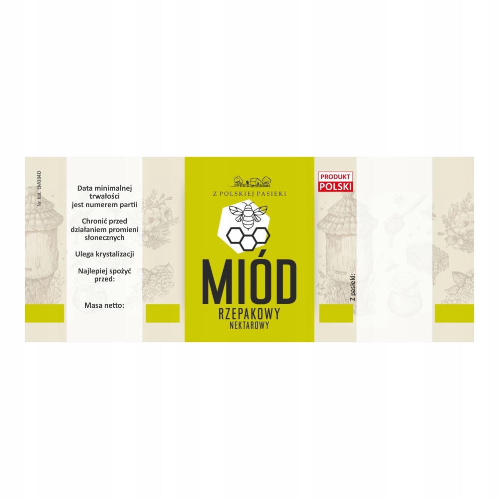 Etykieta na miód Rzepakowy EM084 - małe