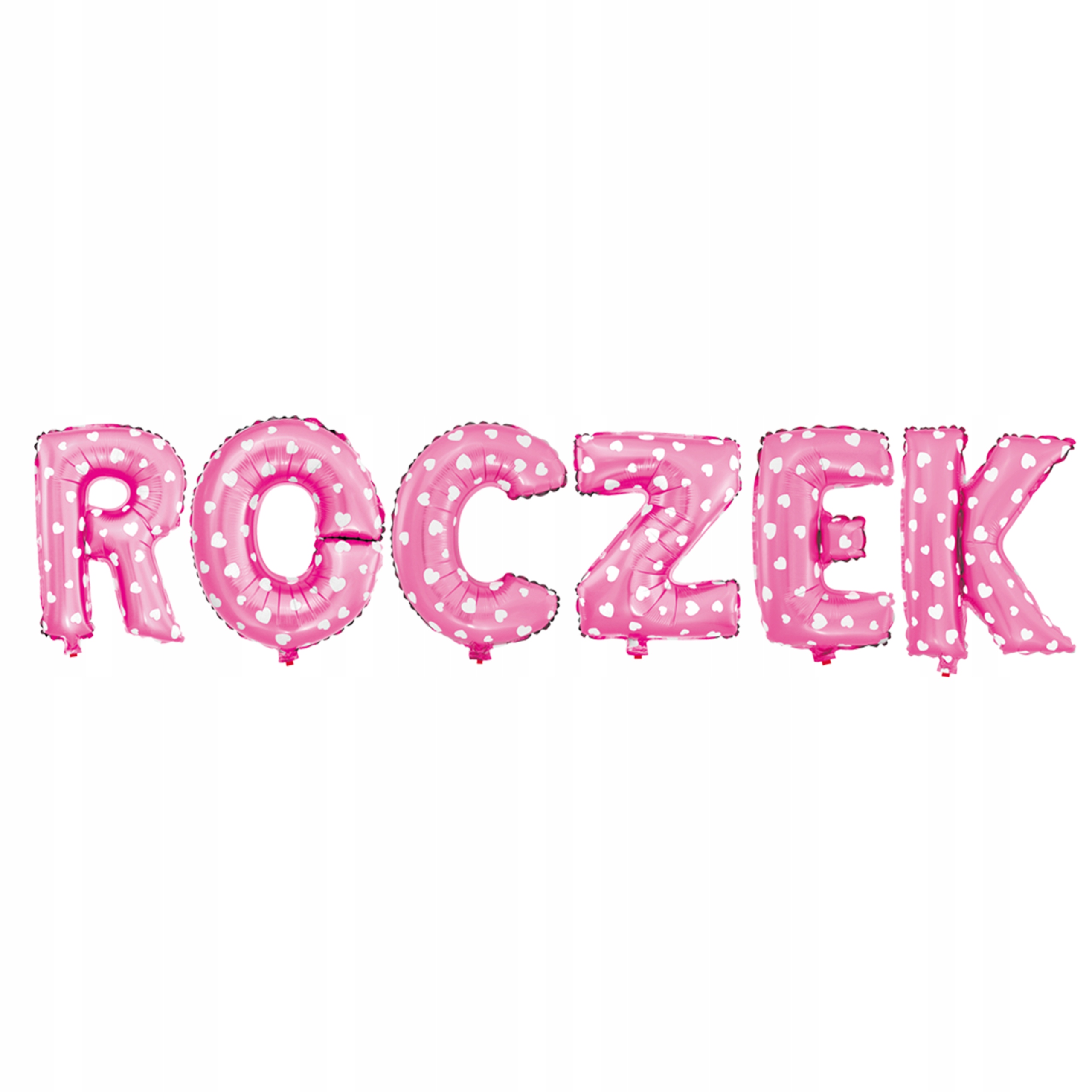 

Balon foliowy napis Roczek różowe w gwiazdki