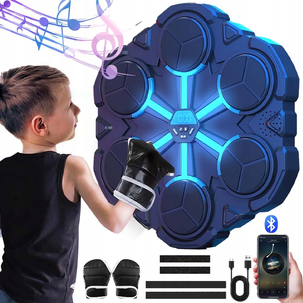 Boxovací Trenažér Music Boxing Machine Led S Bluetooth S Rukavicemi, Sada