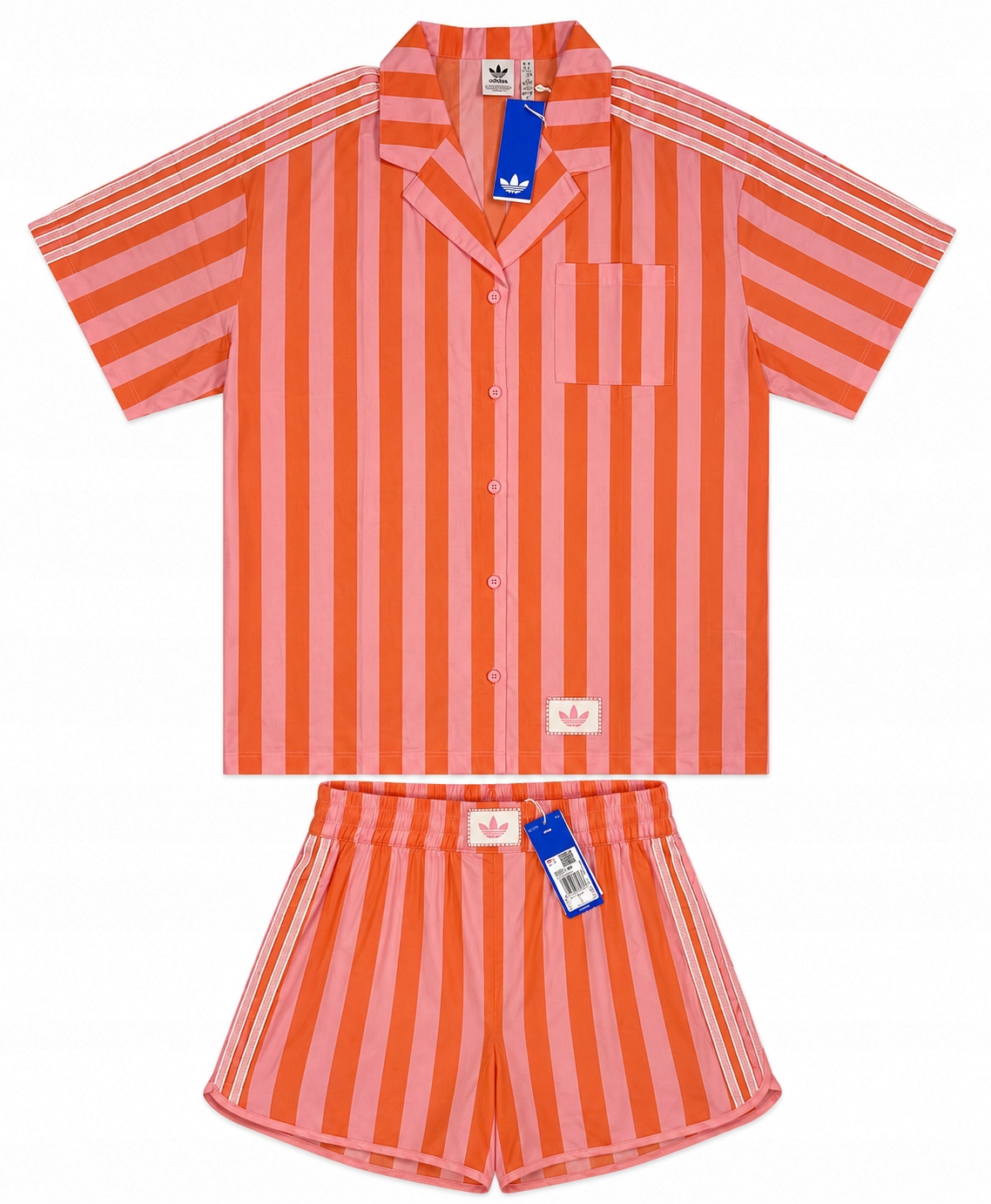 Dámský komplet Adidas Summer Glow Resort Košile Letní pruhované šortky vel. M