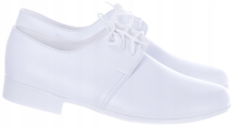 Półbuty Buty Chłopięce Komunijne Wizytowe Białe Gładkie 37