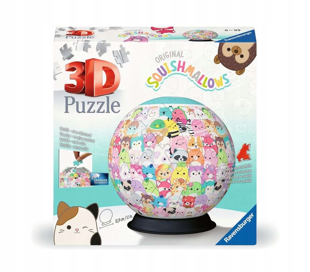 Puzzle 3D Kula: Squishmallows Ravensburger Liczba elementów 72