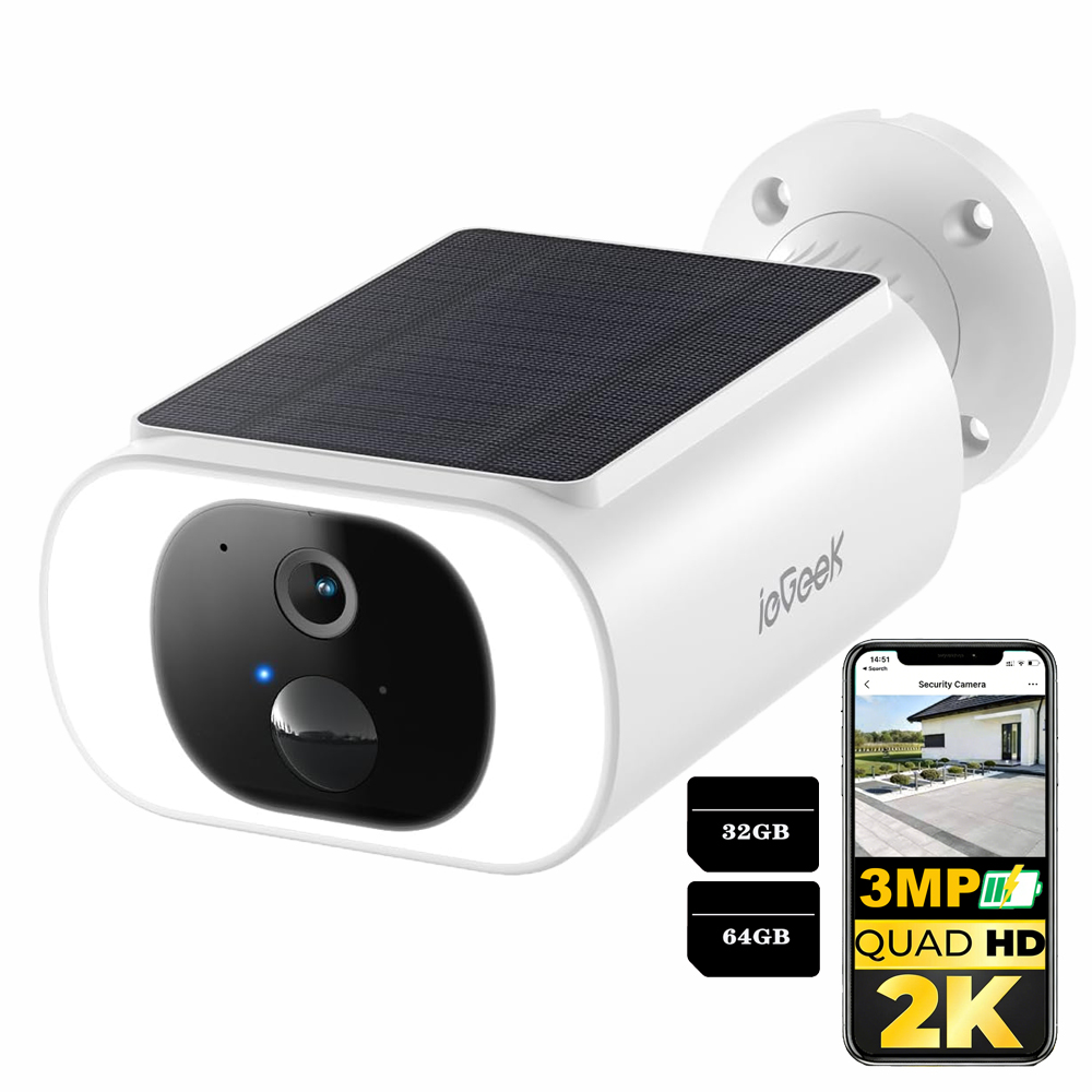 WiFi 3MPX Venkovní Kamera Integrovaný solární panel s paměťovou kartou