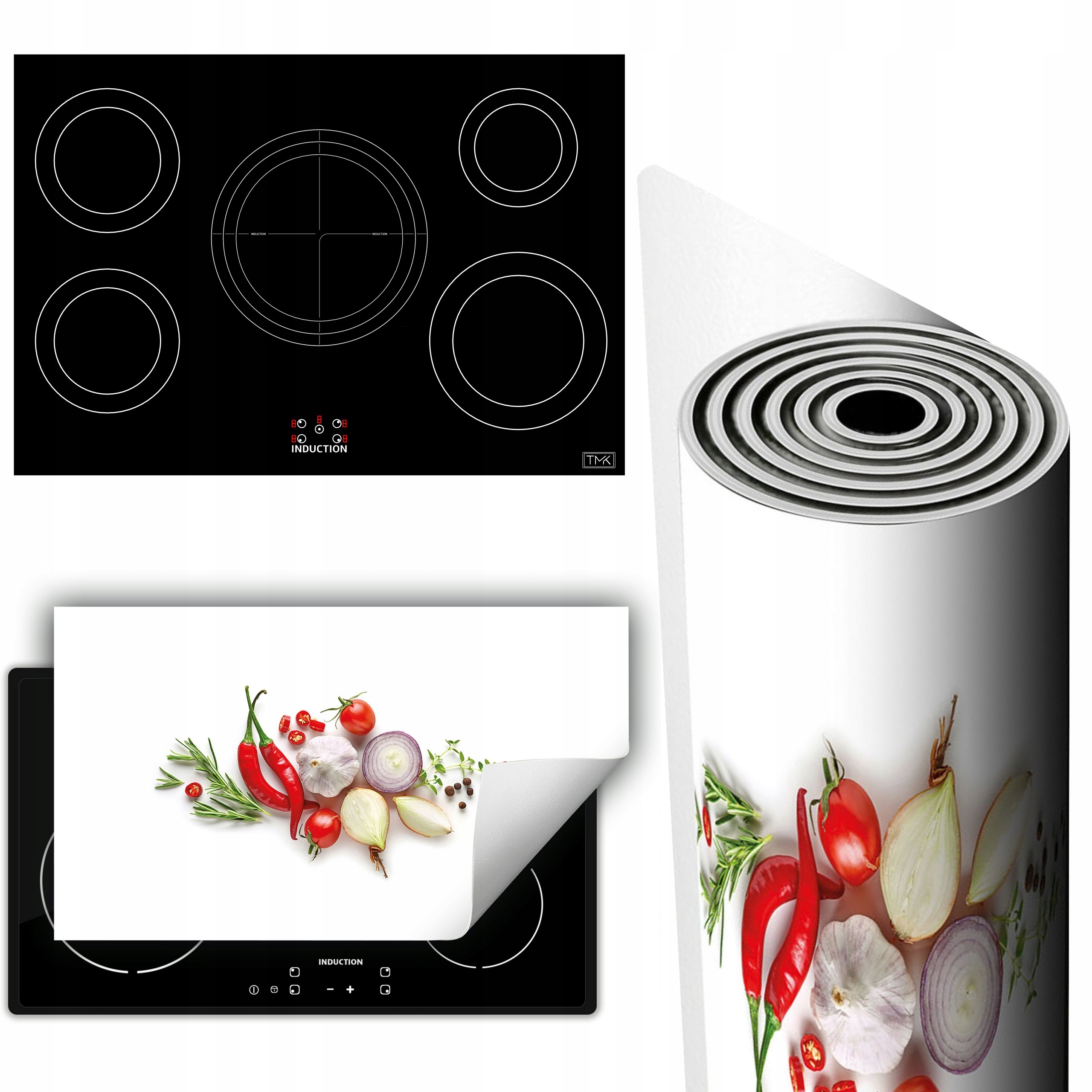 Vinylová Podložka Ochrana Kuchyňské Desky 90x52 bílá chilli