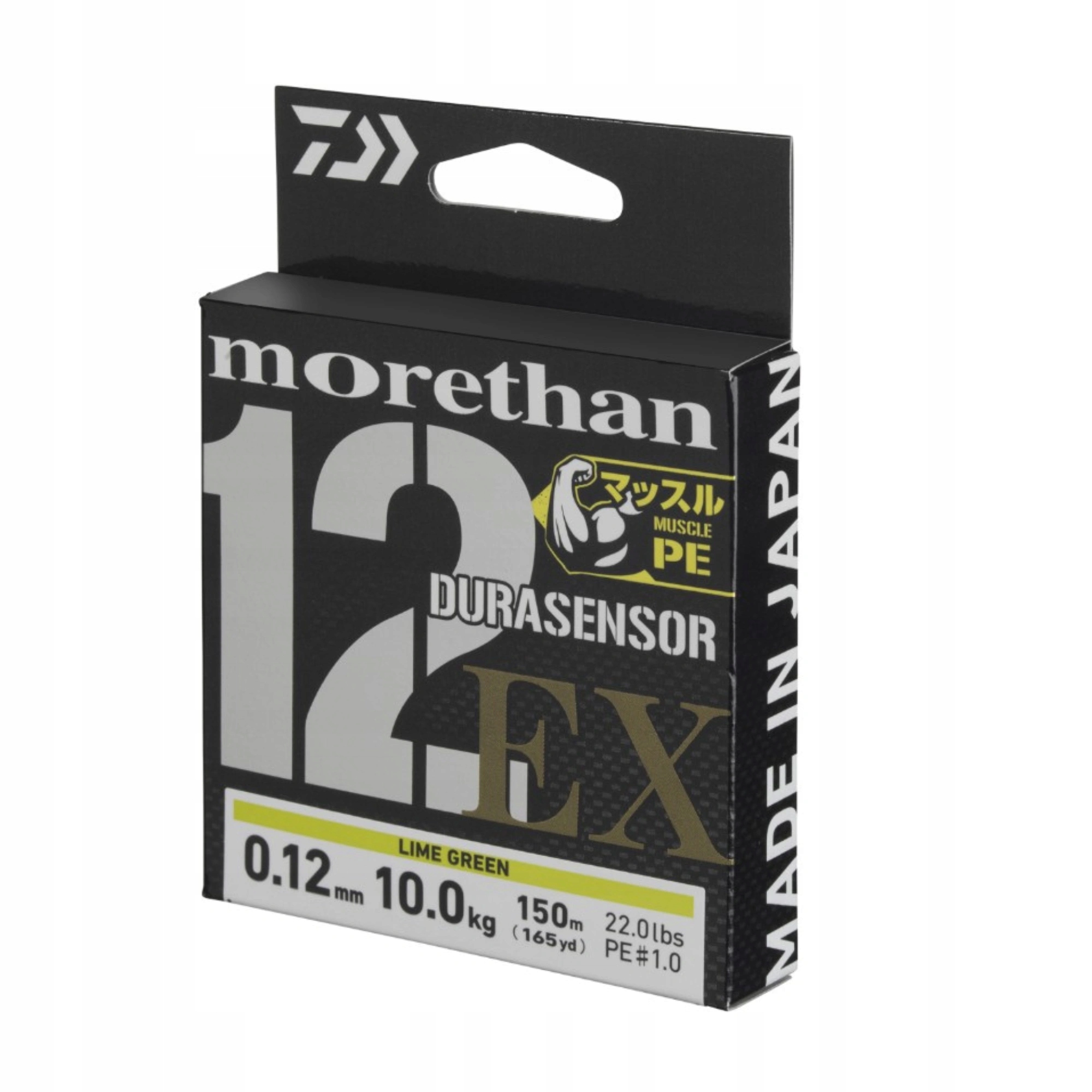 Plecionka Daiwa Morethan Durasensor 12 EX+Si3 /0.18mm /150m/Lime Green
