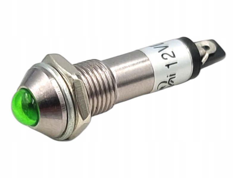 

Kontrolka Led Wypukła 8MM 12V Zielona IP40