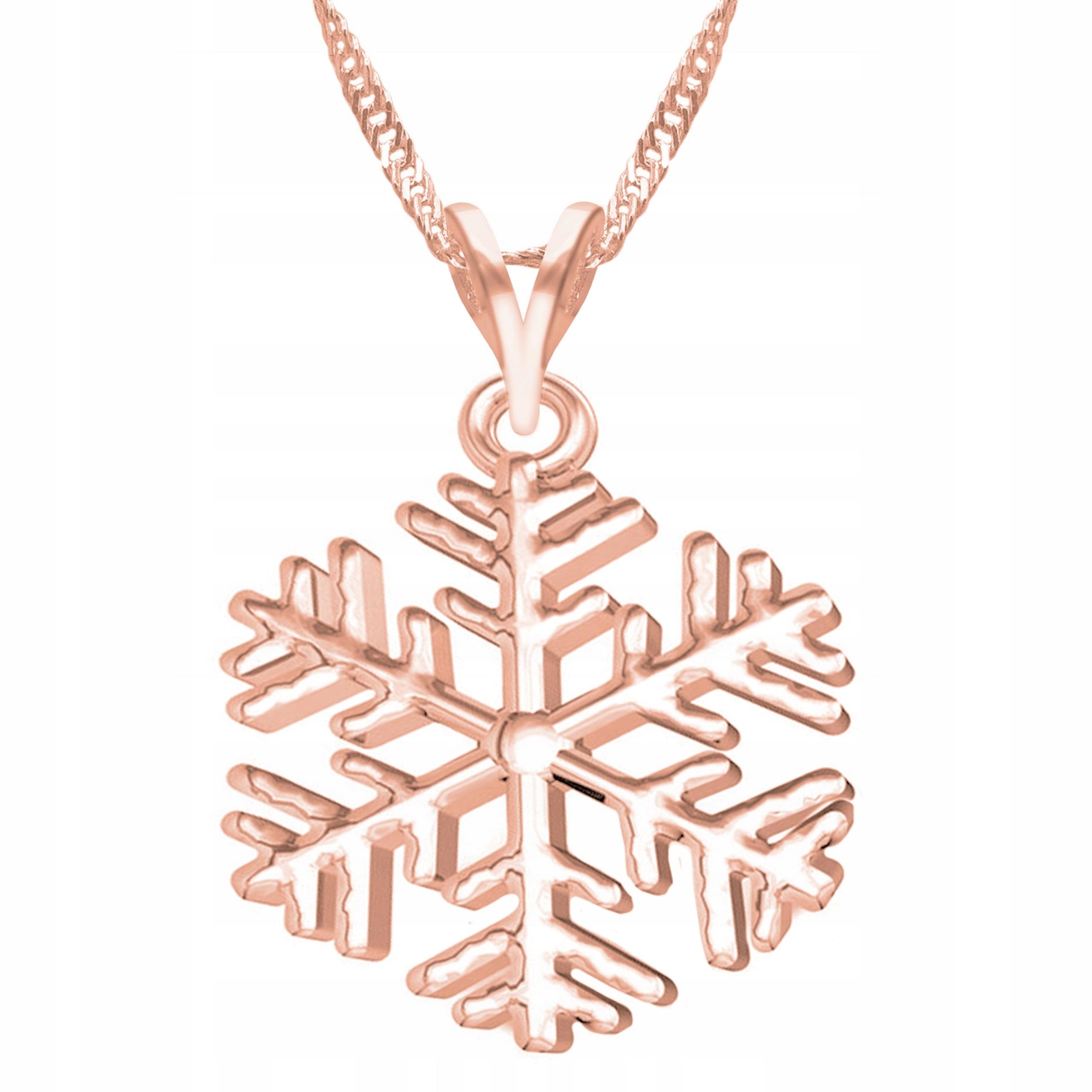 Pozlacený náhrdelník s sněhovou vločkou Sněhurka Zima Sníh Stříbro 925