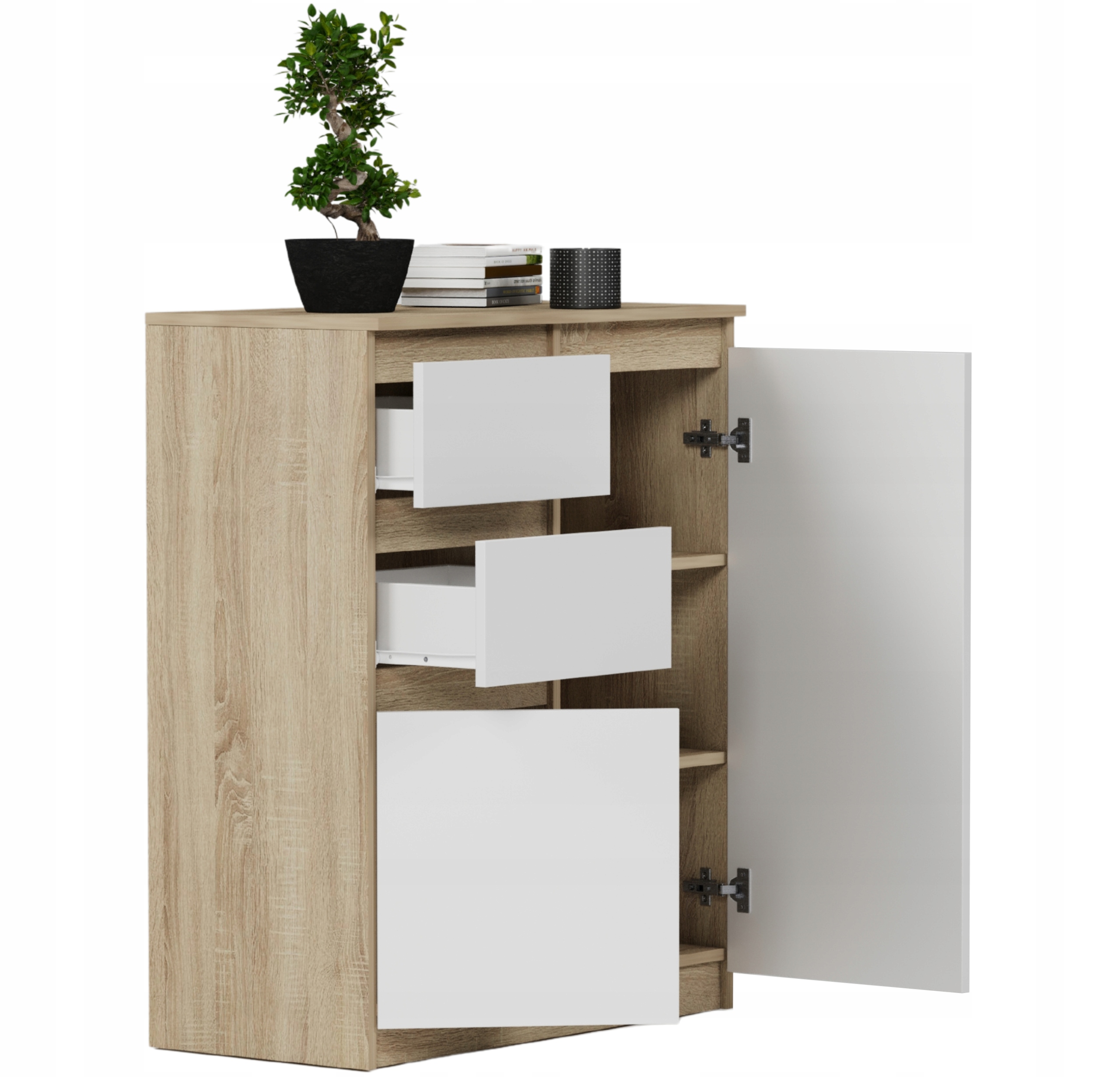 KOMODA 98CM SZAFKA 2 SZUFLADY SONOMA MIX