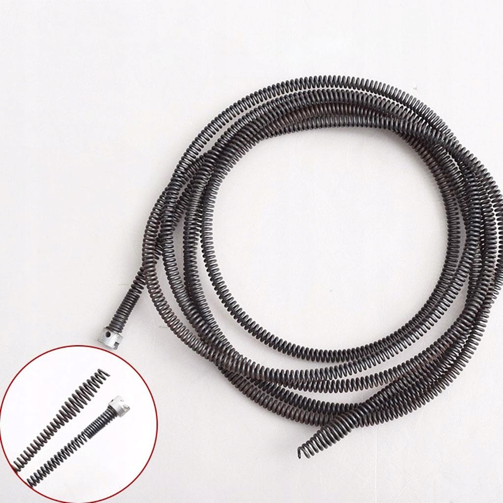 zr-Spring Pipe Drain Cleaner with Electric Drill Connector Drain 3M Silver Średnica 1 mm