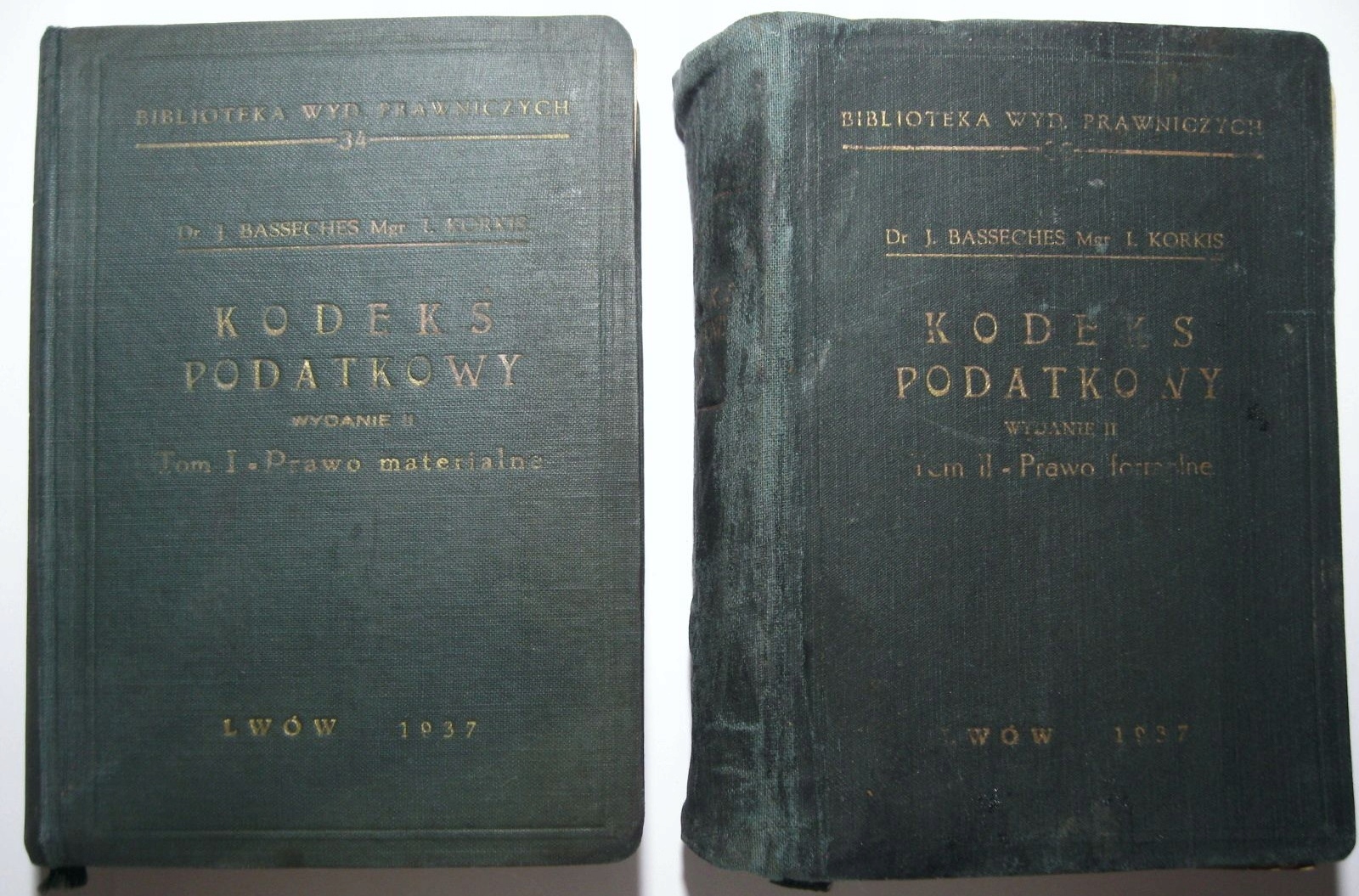 Kodeks podatkowy T. I+II, Basseches, Korkis 1937 PRAWO MATERIALNE, FORMALNE