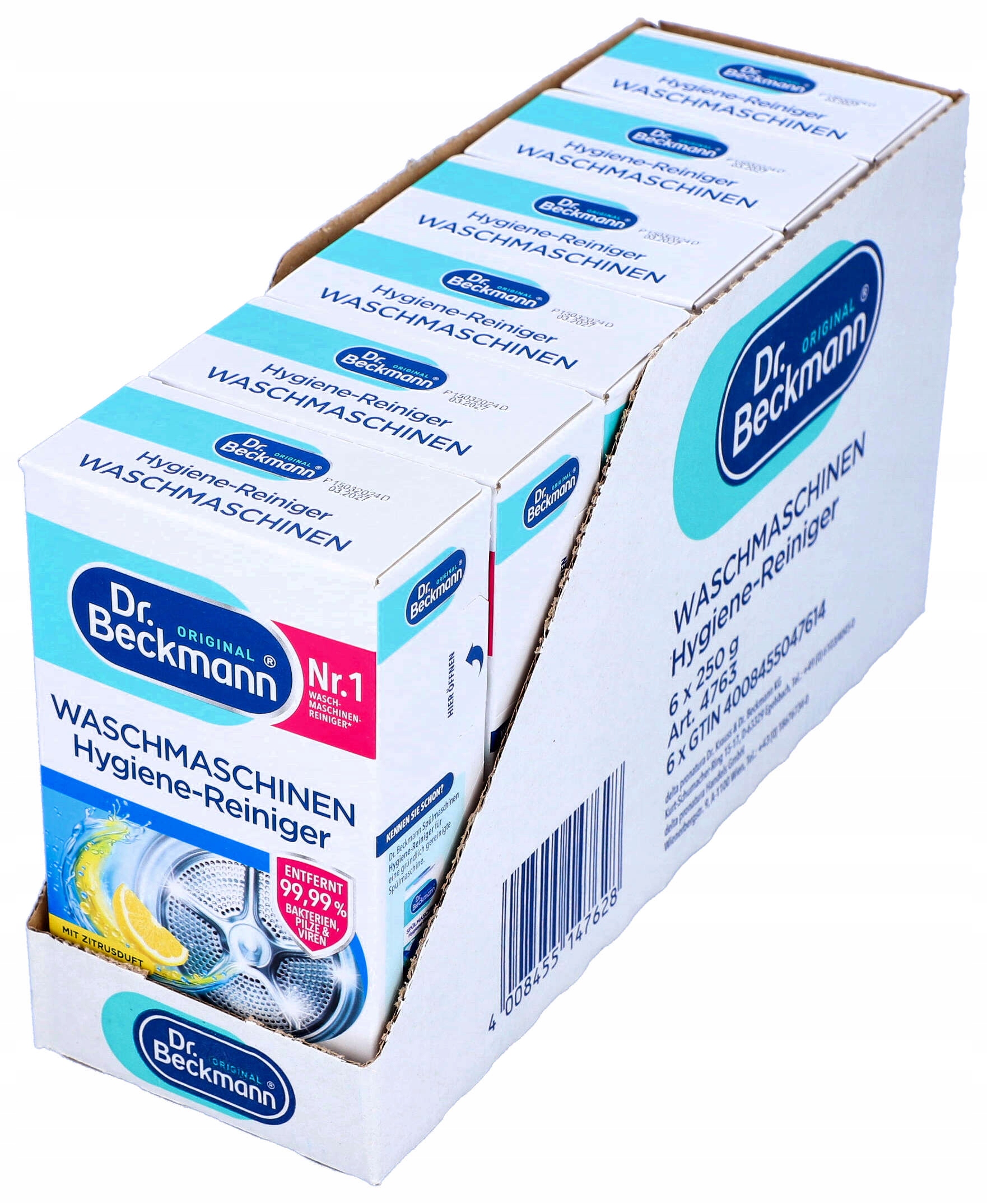 Prášek na čištění praček Dr. Beckmann 250 g odvápňovač pro pračku De
