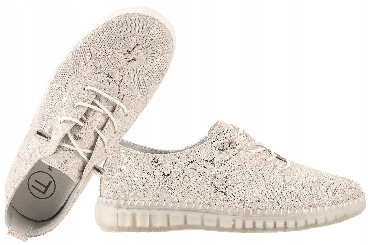 Filippo DP7810 Ažurové Dámské Kožené Polobotky Casual Semišové béžová 37