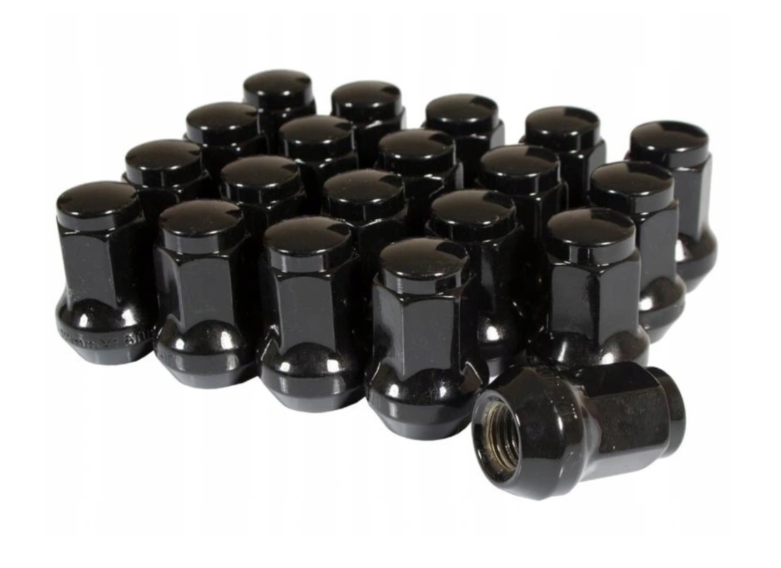Nakrętka stożkowa czarna do alufelg M10x1,25 na klucz 14mm L-28mm Cf Moto