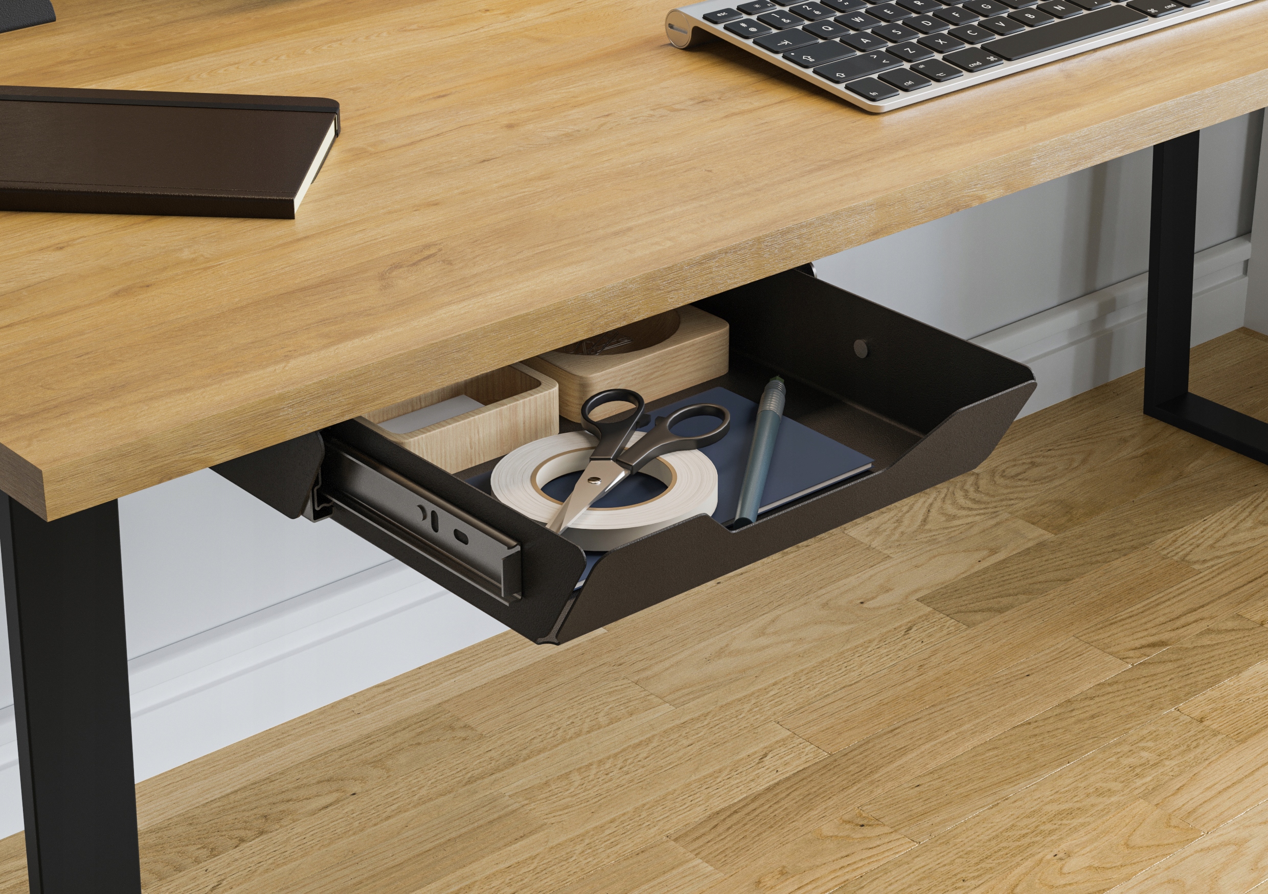 Szuflada podblatowa ES20, czarny strukturalny Marka Gamet