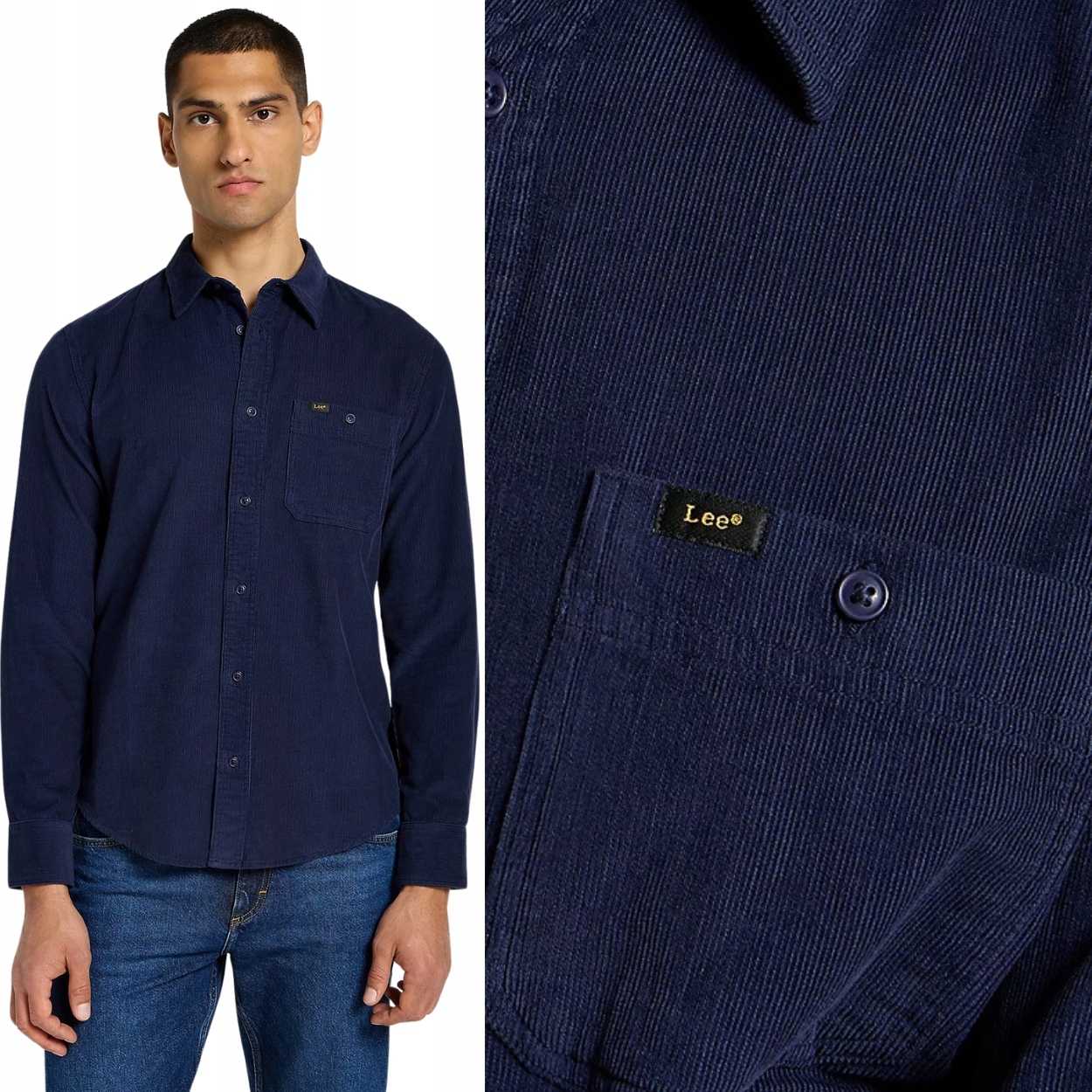 Lee Leesure Shirt Real Indigo tmavě modrá bavlněná košile M