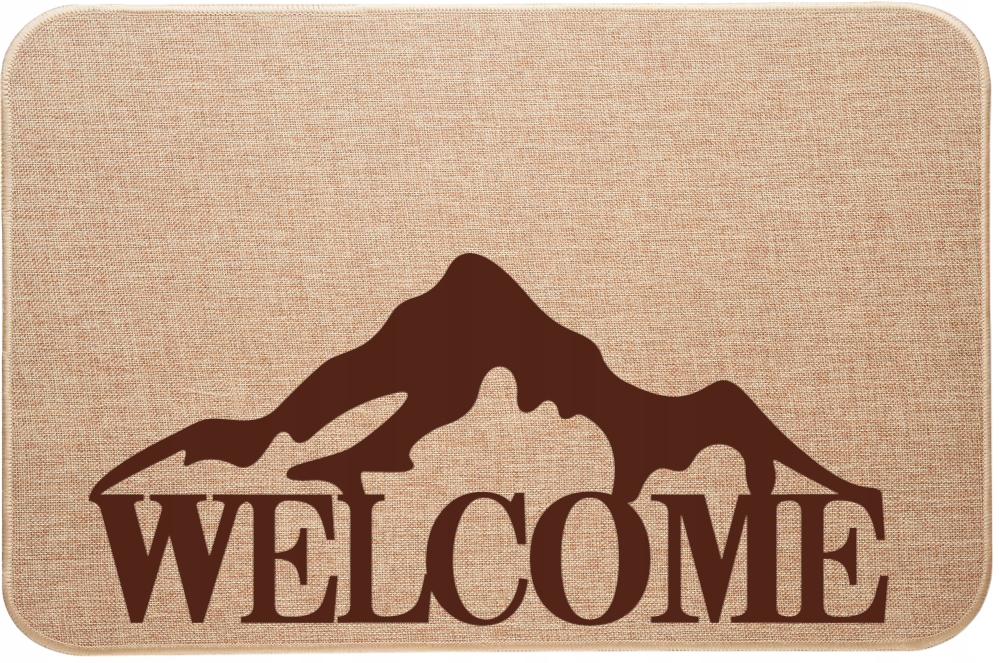 Lněná Vstupní Rohožka s motivem horských hor Welcome Witaj Dárek