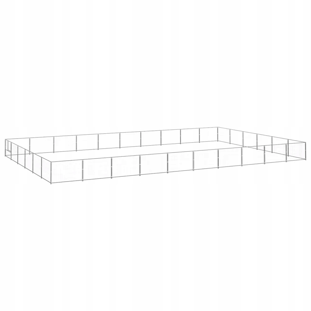 Levně Psí kotec, stříbrný, 60 m², ocelový