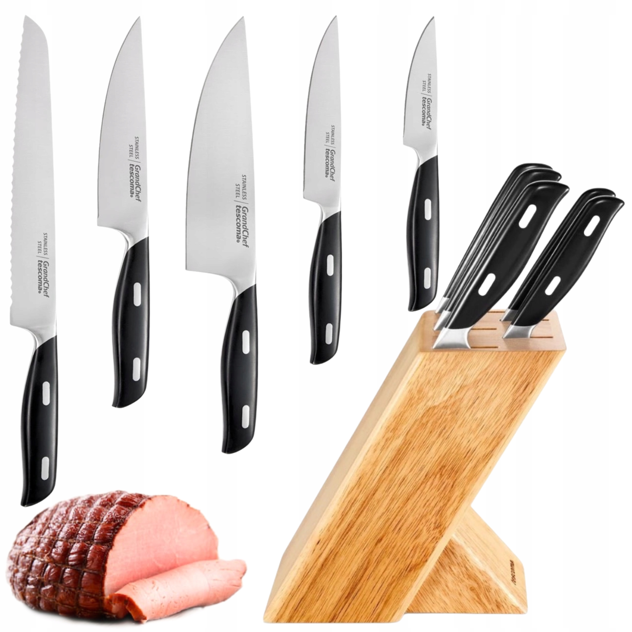 Tescoma Grandchef Komplet Sada 5 Kuchynských Nožov Z Ocele V Ostrom Bloku