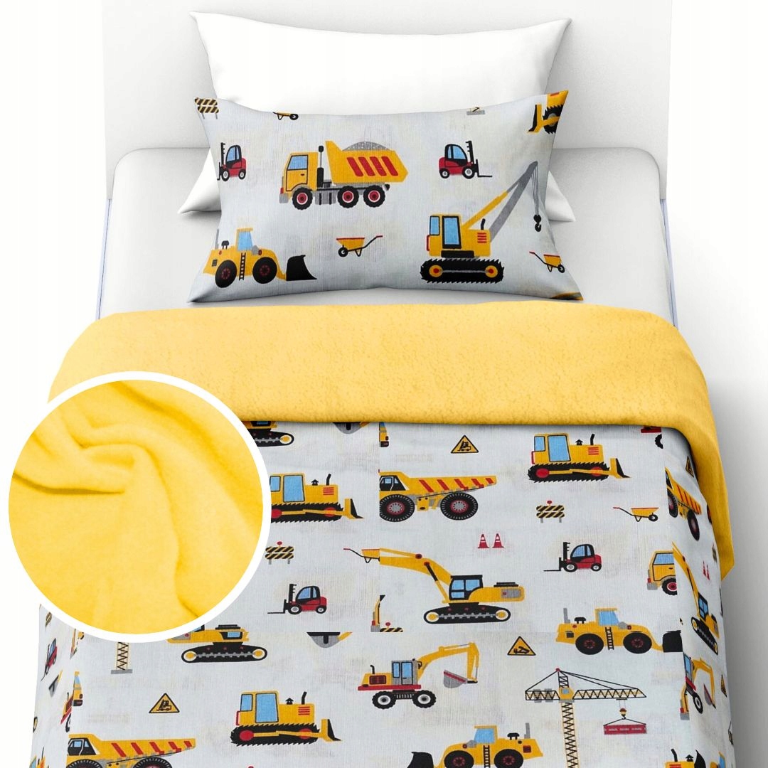 Izolované Povlečení 140x200+1x70x80 Fleece Bavlna Teplé zimní hrad Excavators