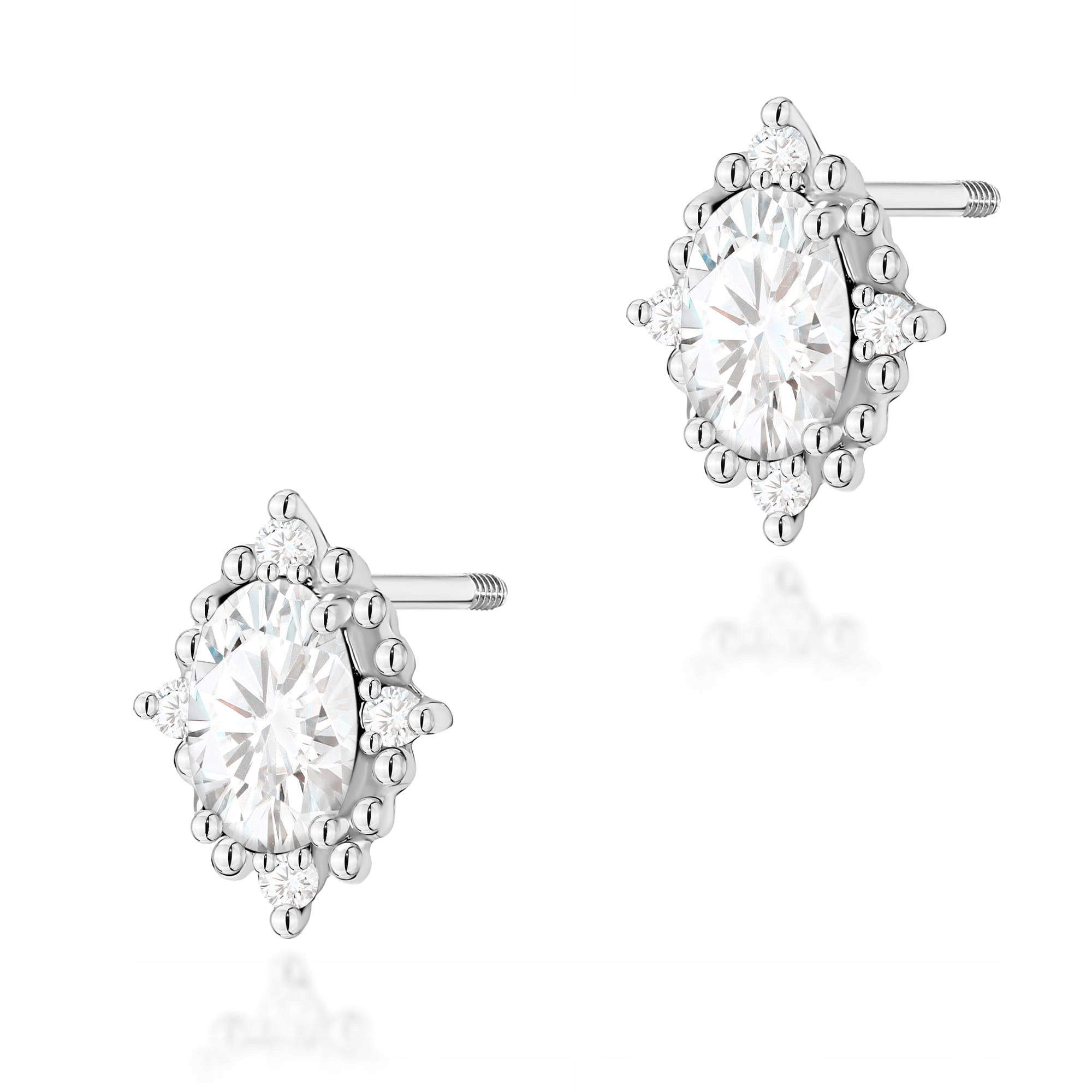 Náušnice bílé zlato 585 laboratorní diamanty 2x0,25 ct šroubovací tyčinky