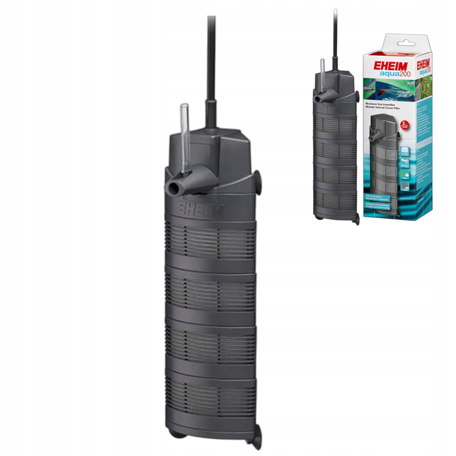 Filtr Wewnętrzny Do Akwarium 100-200l 4W Mocna pompa Prosta regulacja