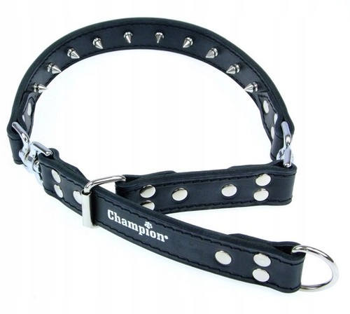 Levně Kožený Obojek Pro Velkého Psa, Silný, Černý, Nastavitelný, 60-75 CM