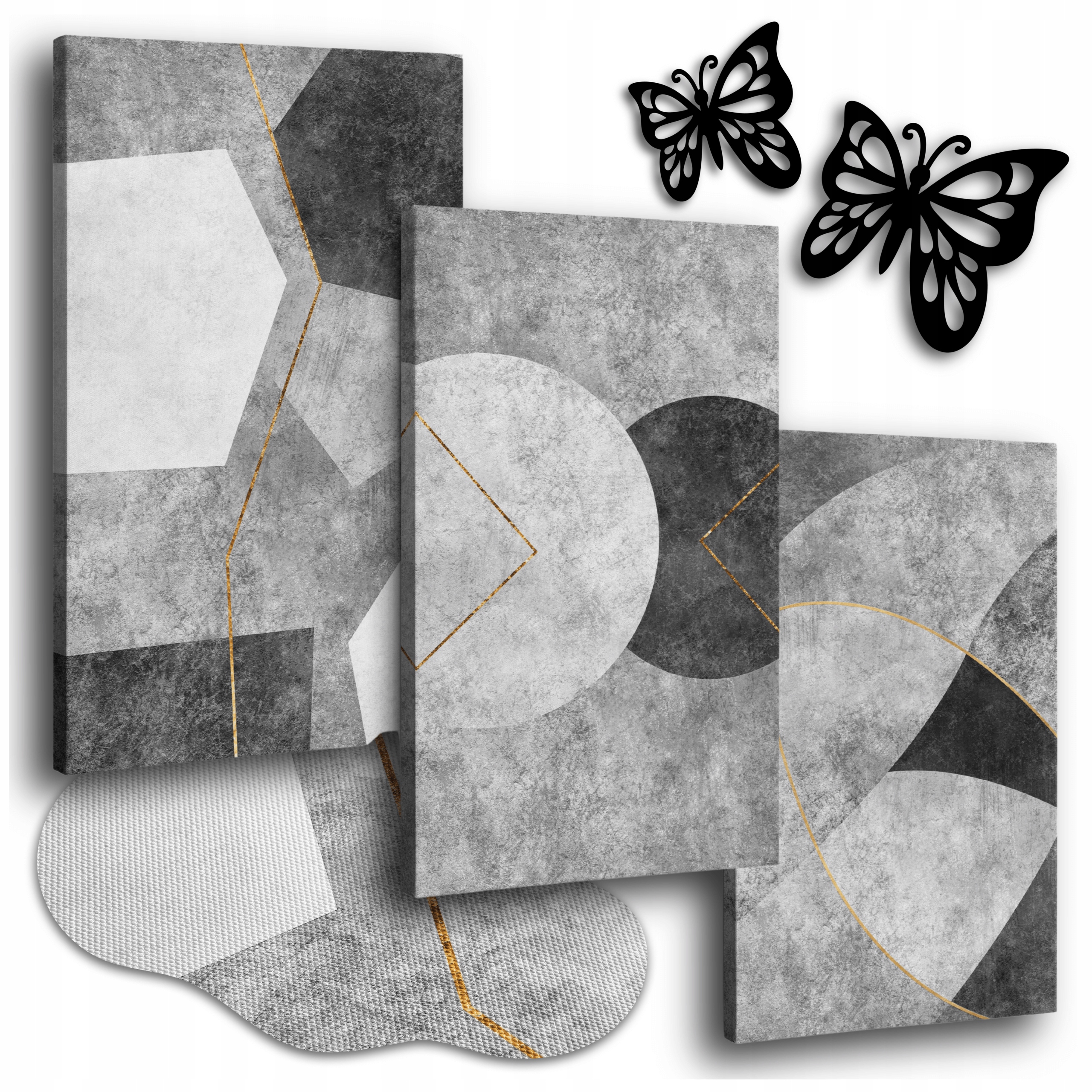 Geometrický Obraz Na Plátně 150x70 cm Obrazy Do Obýváku Moderní Triptich