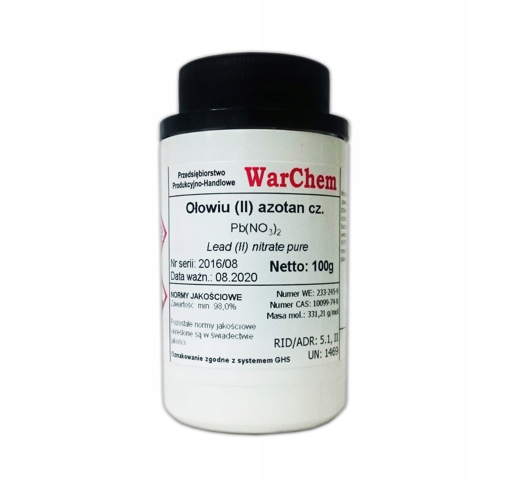 

Azotan Ołowiu (II) 100g Warchem [49494]