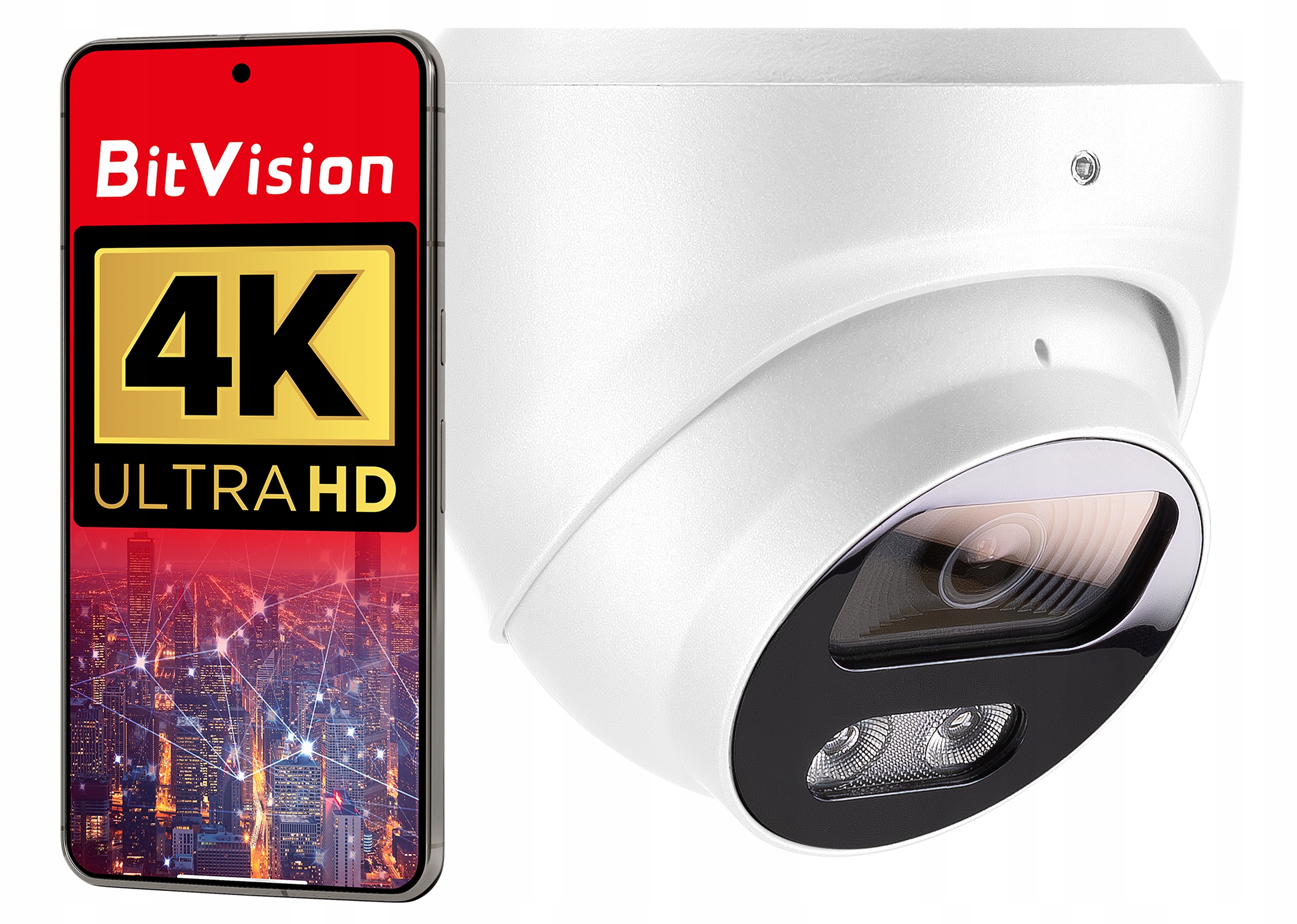 Kültéri IP PoE kamera 8MPx 4K UHD, LUXTORN mikrofon