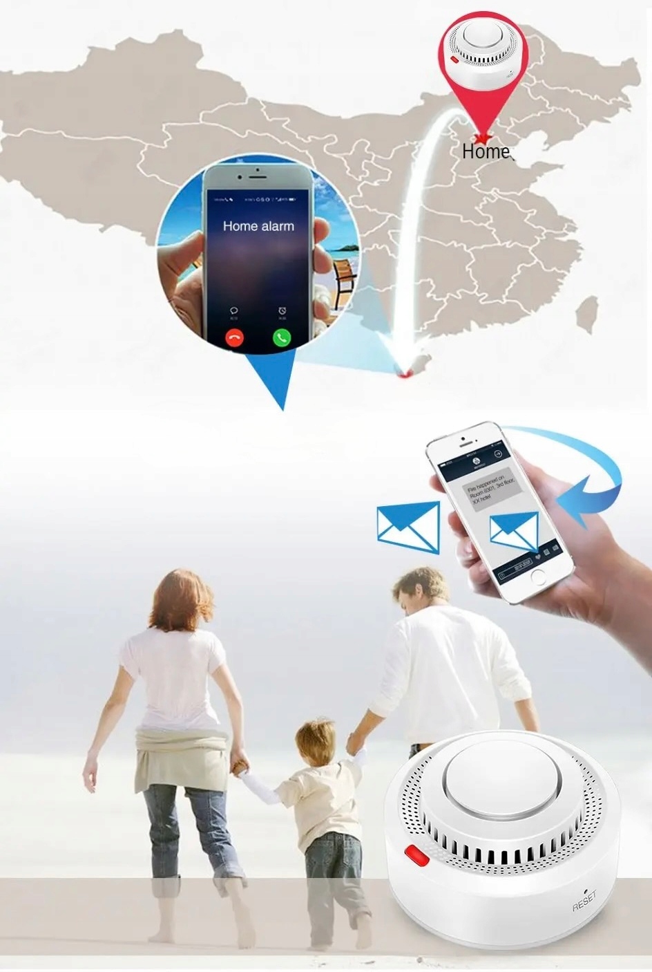 Czujnik dymu WIFI Tuya Smart Alarm P-Poż ALARM Komunikacja WiFi