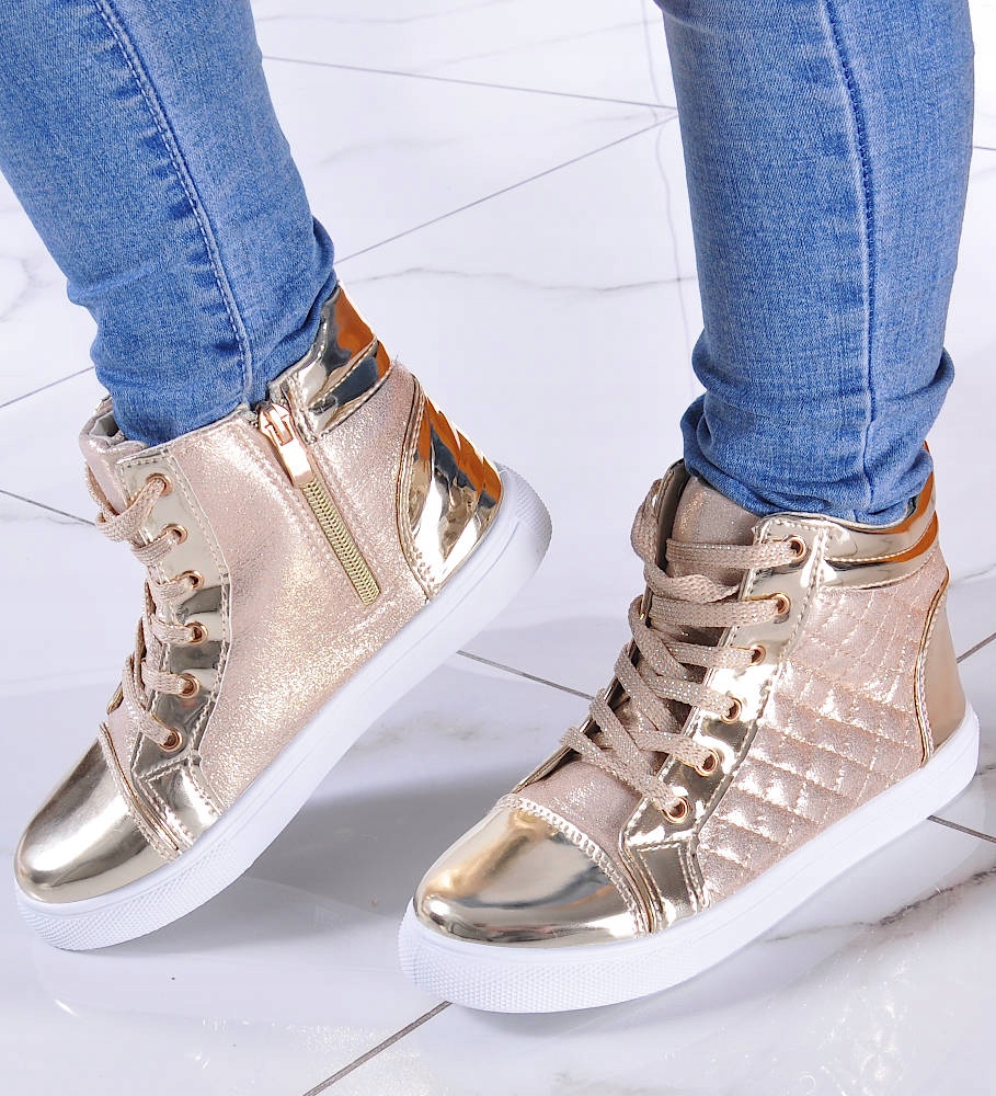 Trampki sneakersy dla dziewczynki ZŁOTE 7418 34 Marka Inna marka