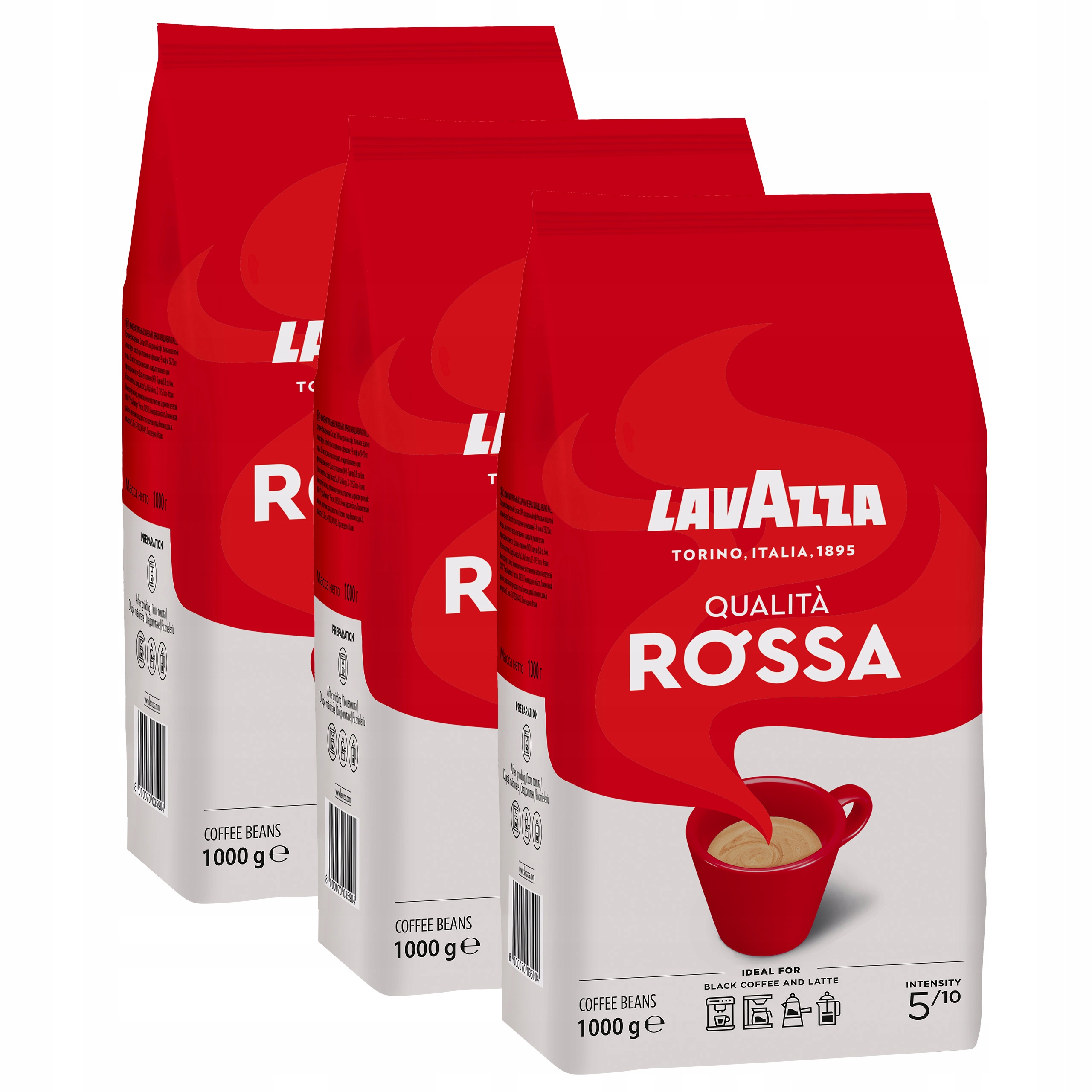 Levně Káva zrnková Lavazza Qualita Rossa 3x1 kg
