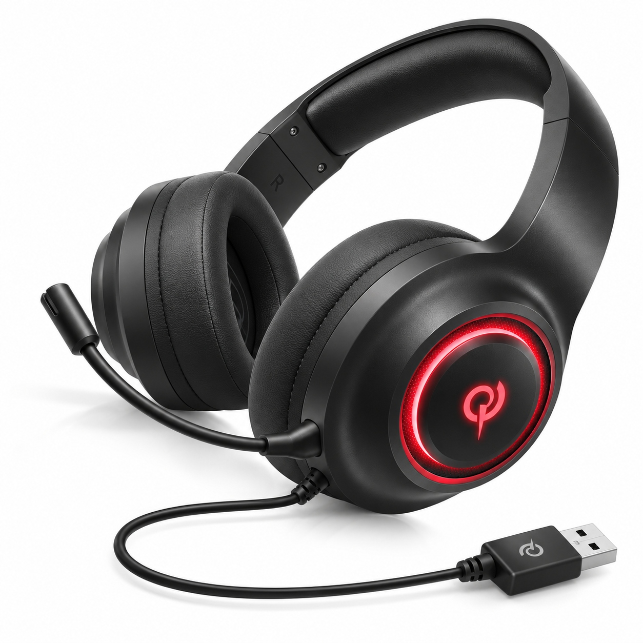 Słuchawki Gamingowe Qcy V200 Pro Przewodowe 7.1 Rgb Mikrofon Usb-a Czarne